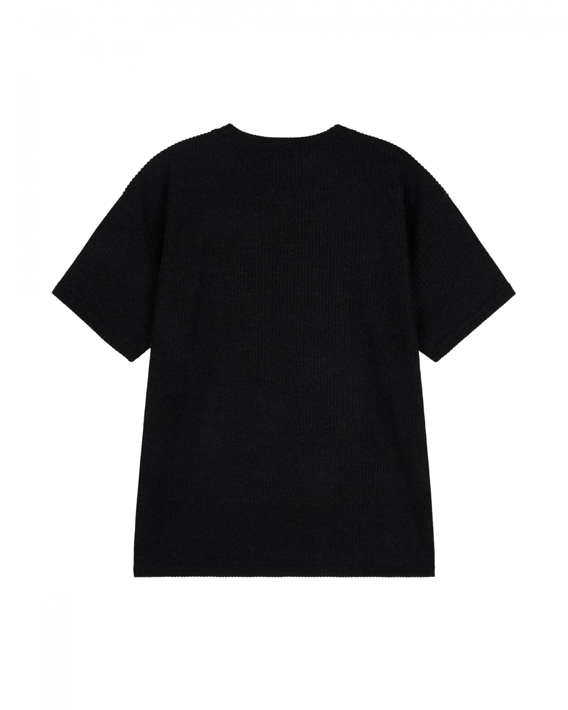 two tone ribbed half-t-shirt