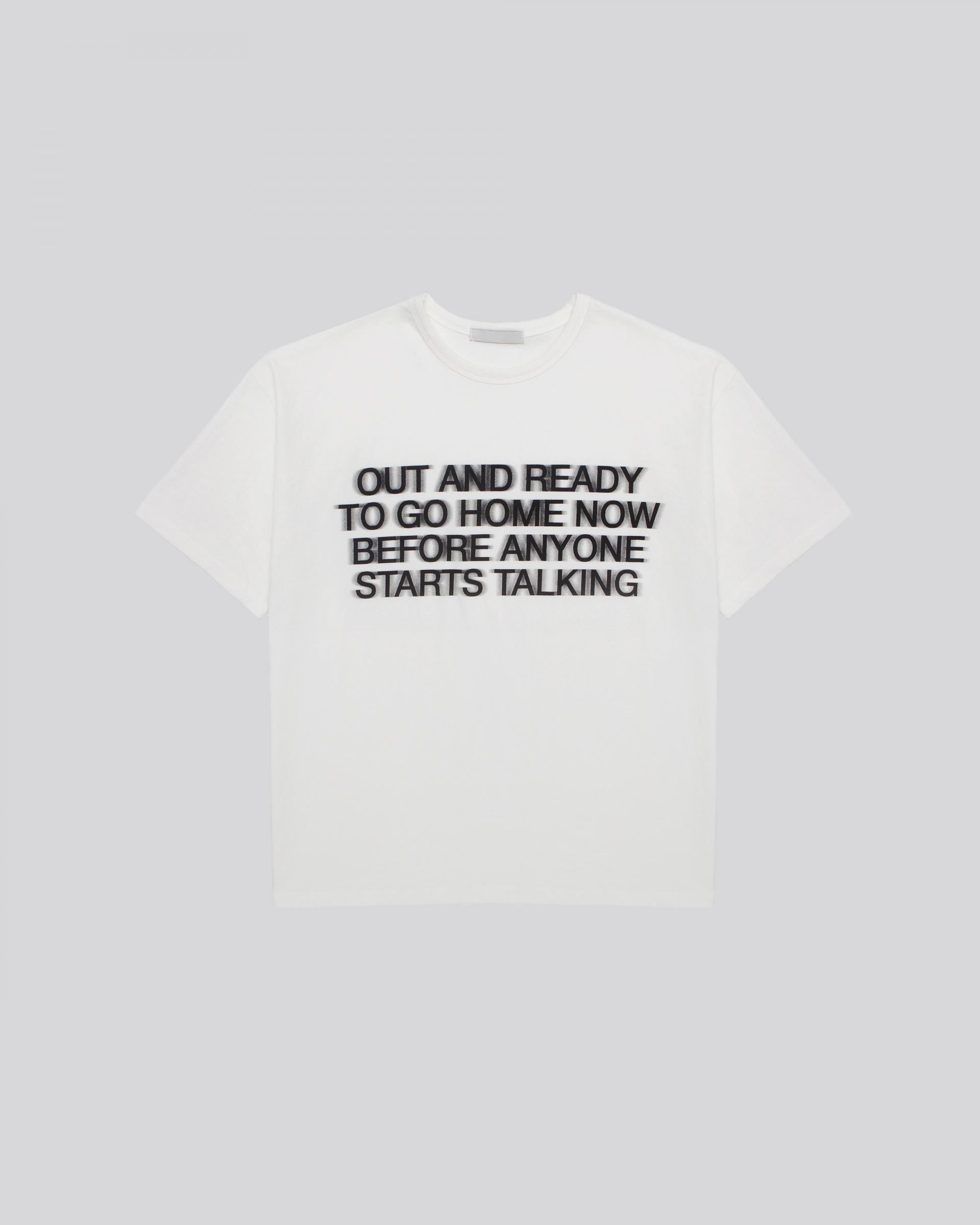 blur lettering half t-shirt