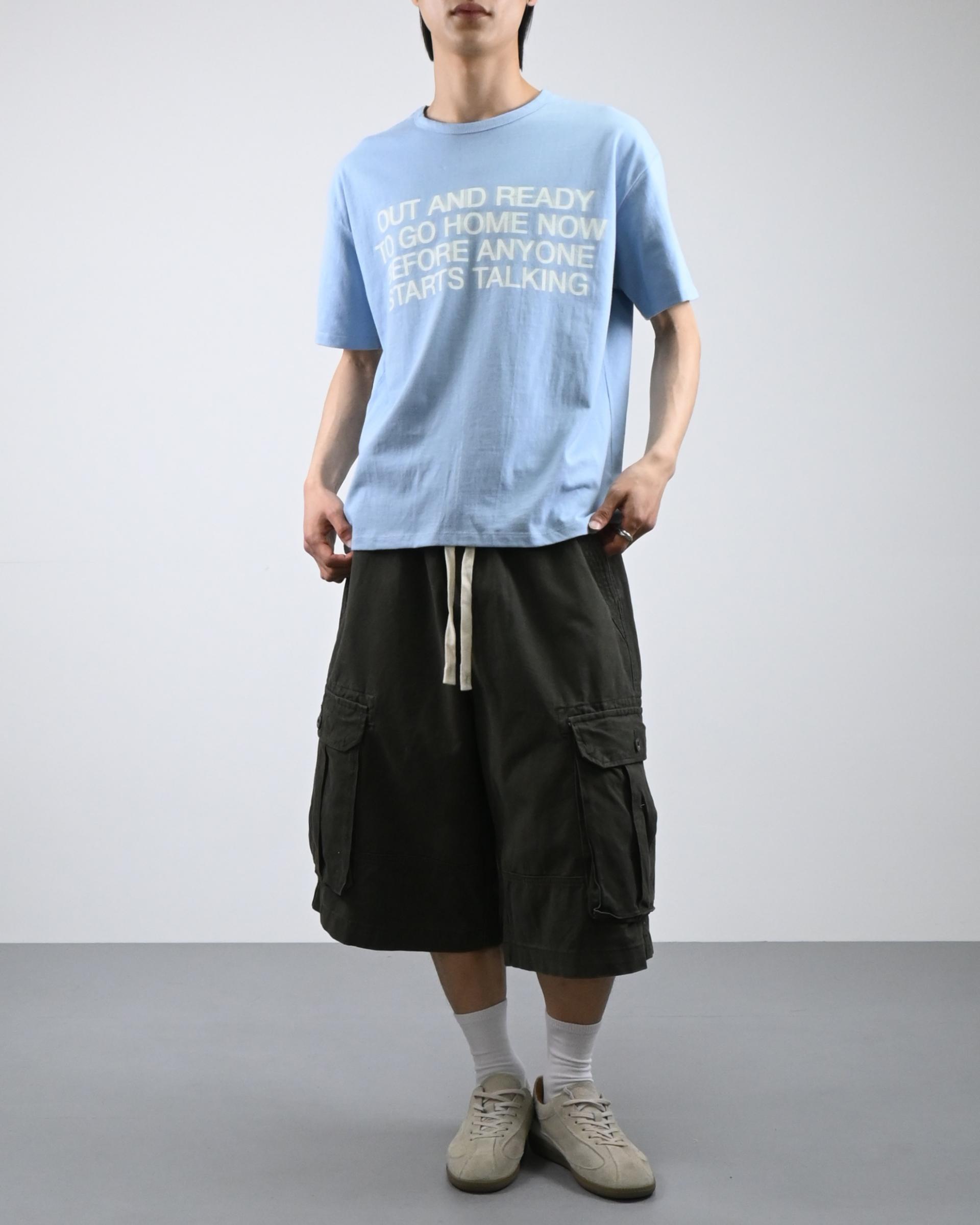 blur lettering half t-shirt
