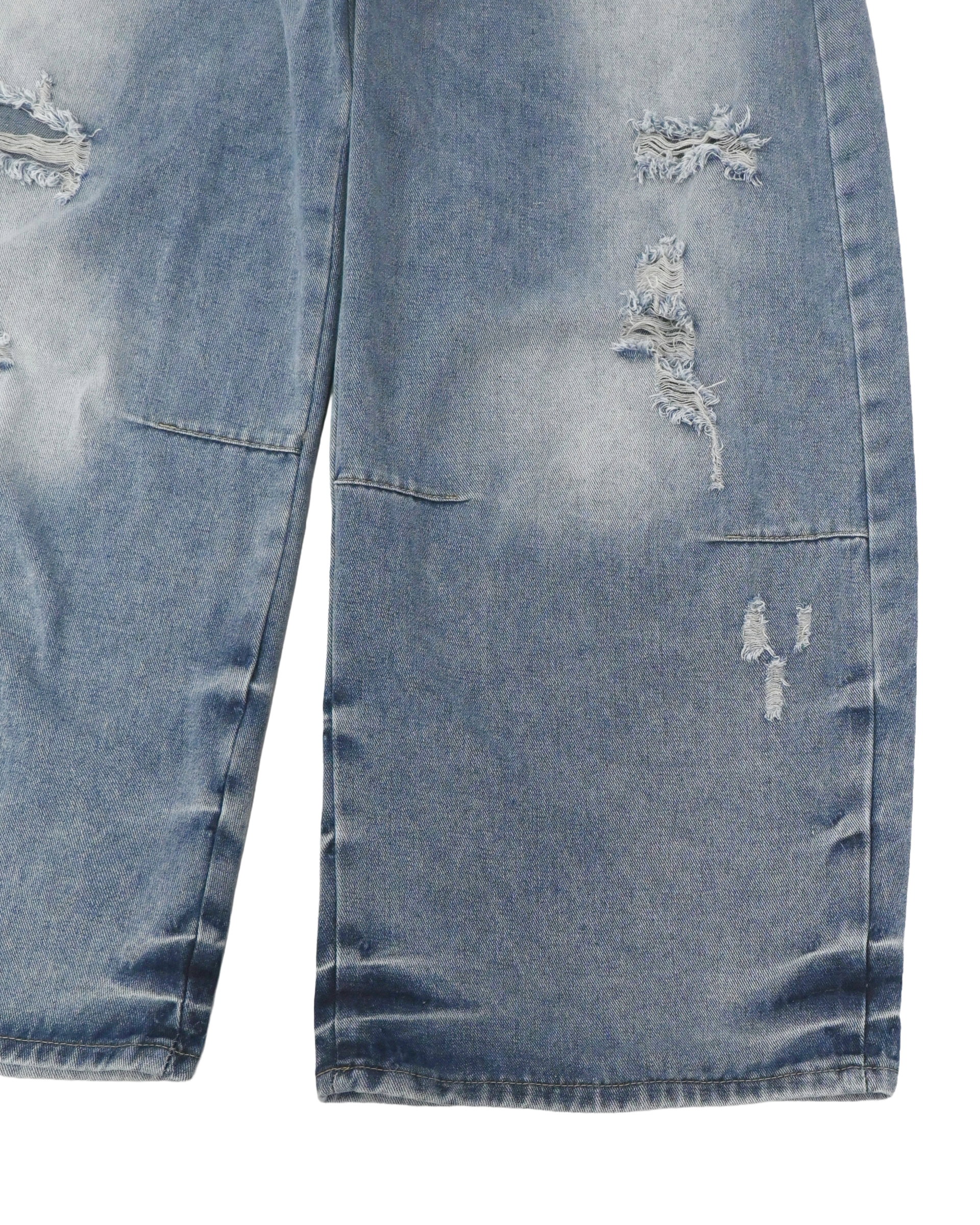cat washing damage denim pants