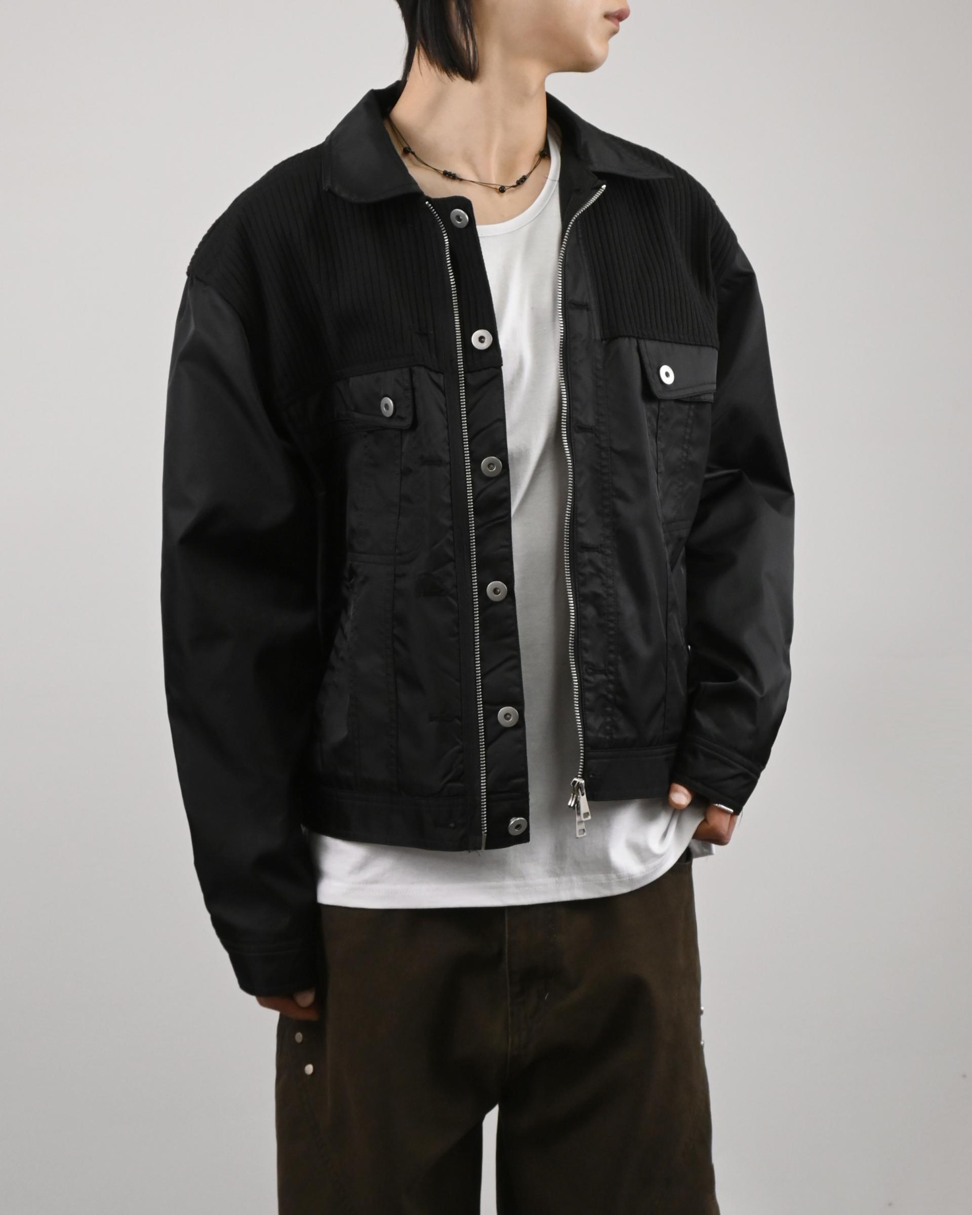 mix trucker crop jacket