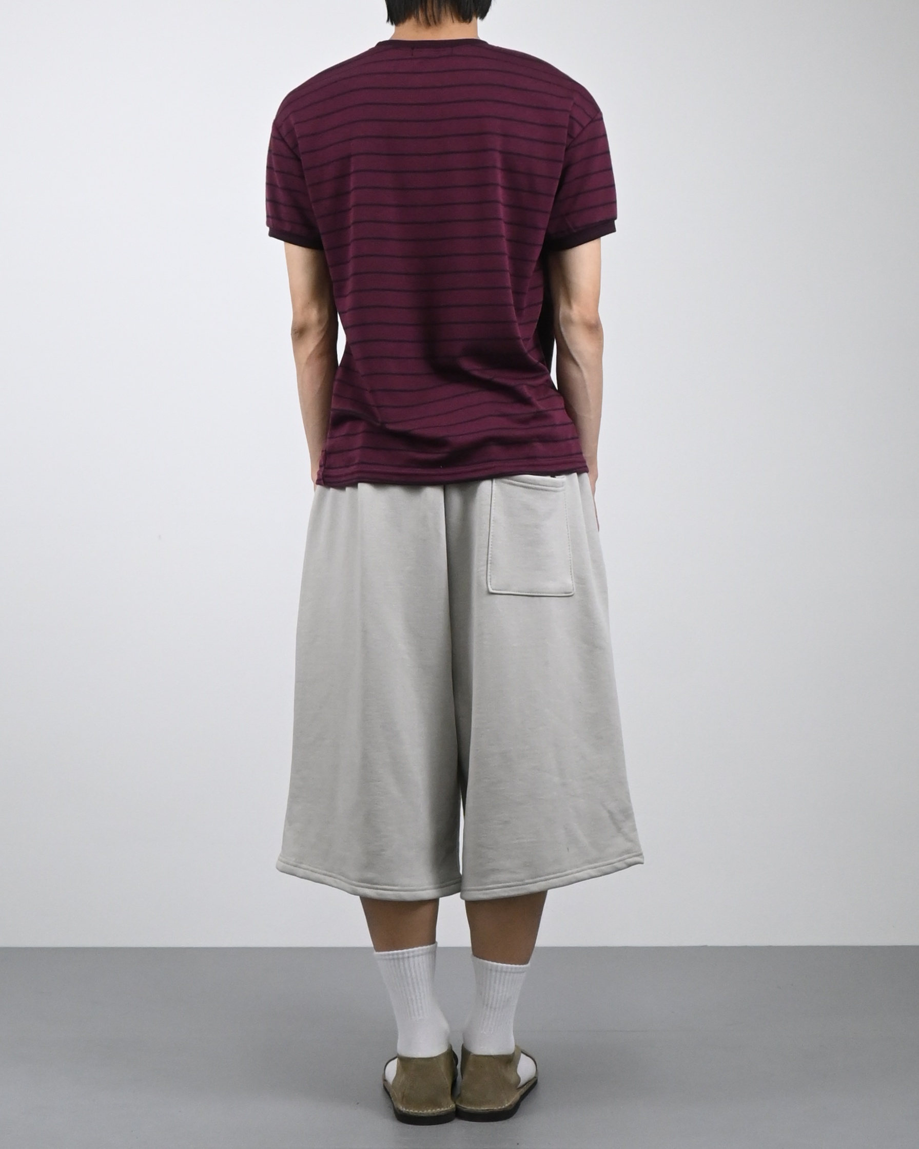 stripe ringer half t-shirt
