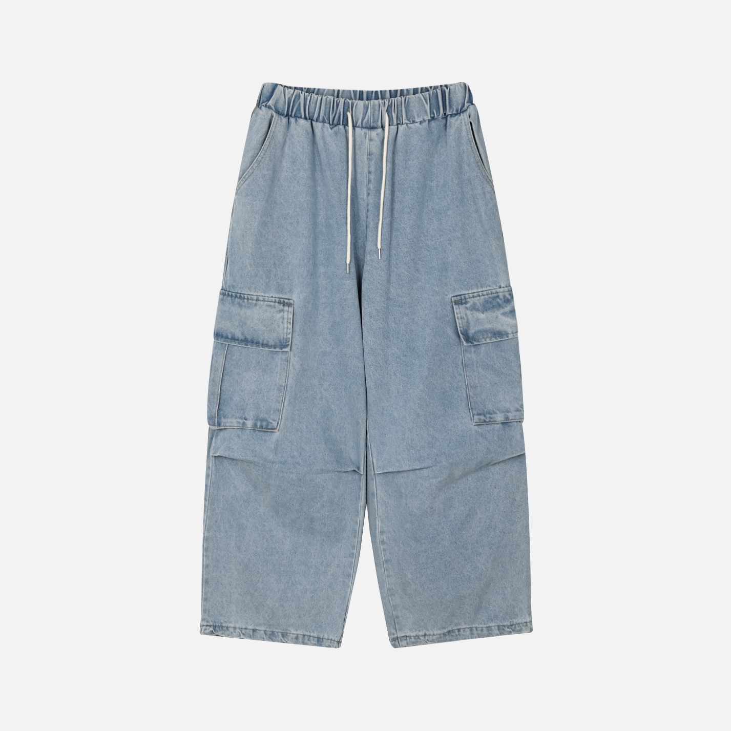 banding big cargo denim pants
