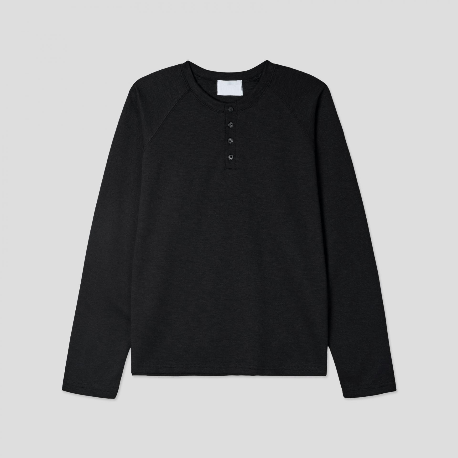 slub raglan henley neck