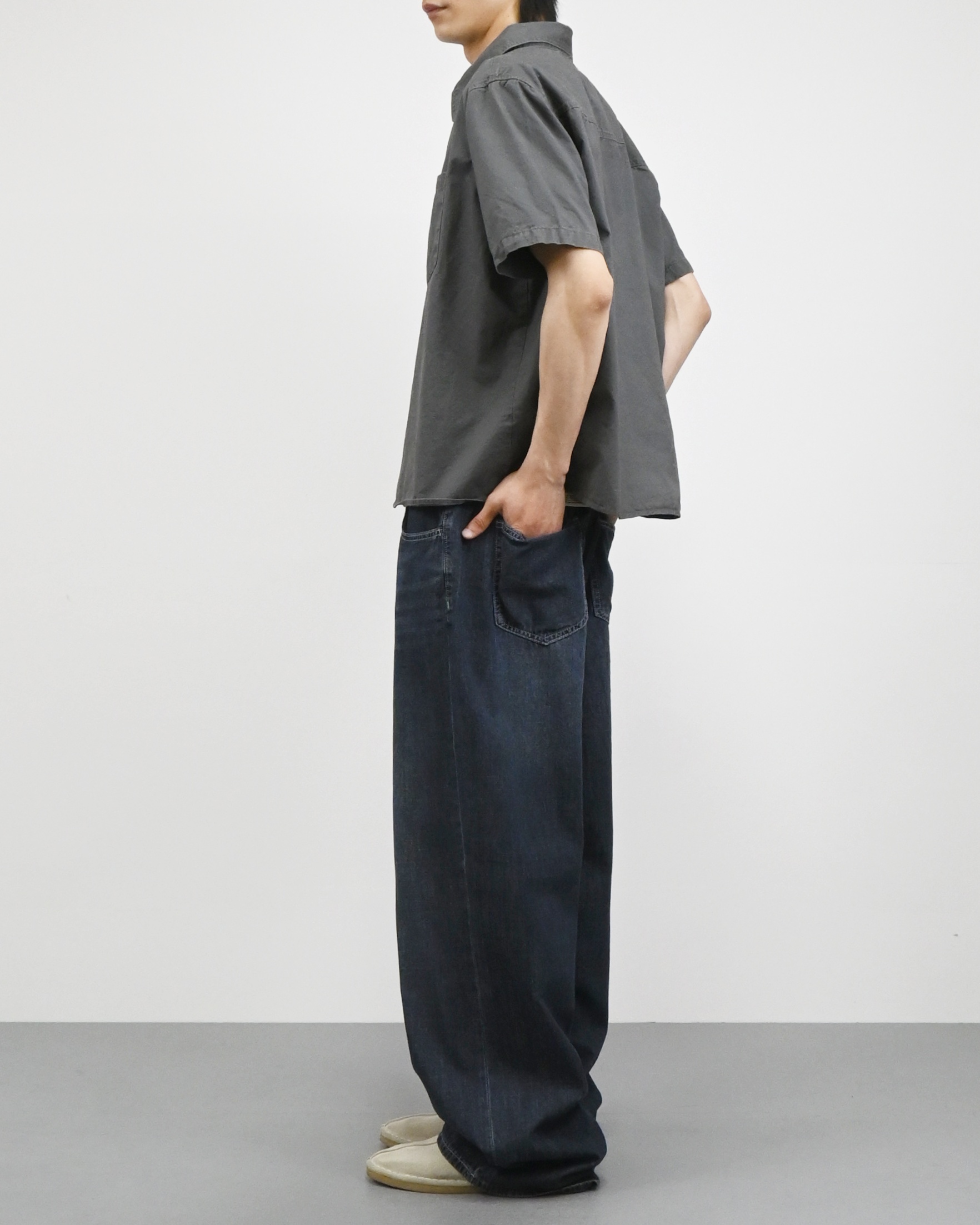 crop ding cotton half shirt