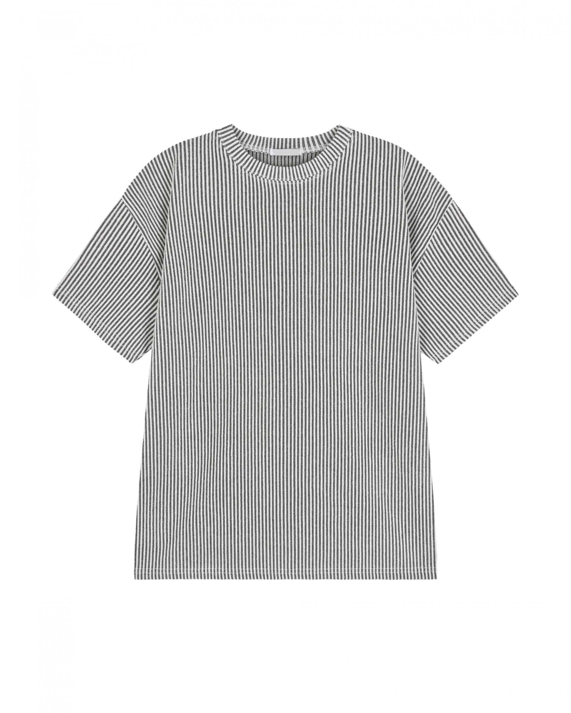 two tone ribbed half-t-shirt