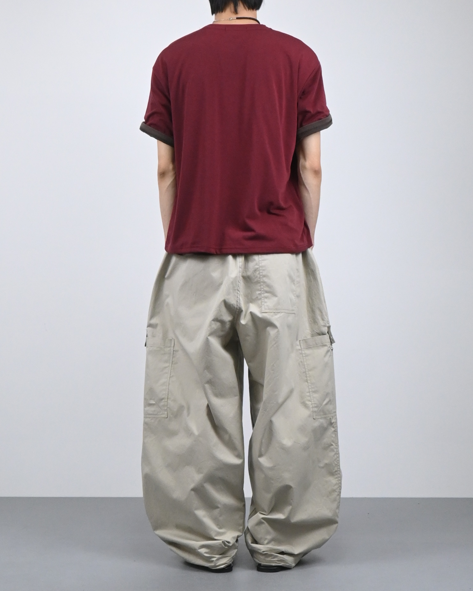 matte snap cargo cotton balloon pants