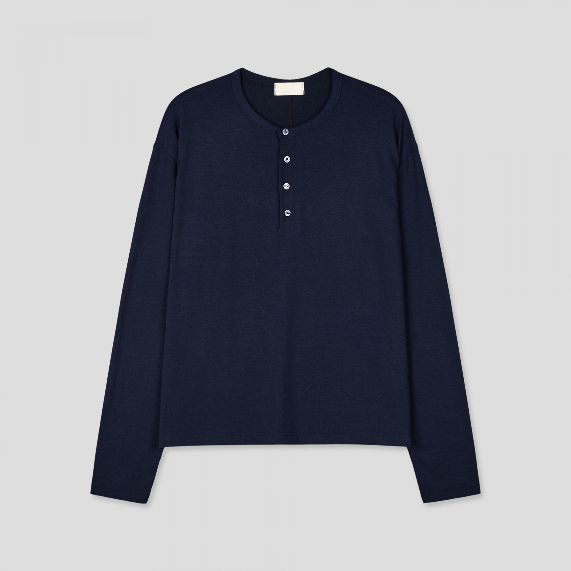 back slit henley neck t-shirts