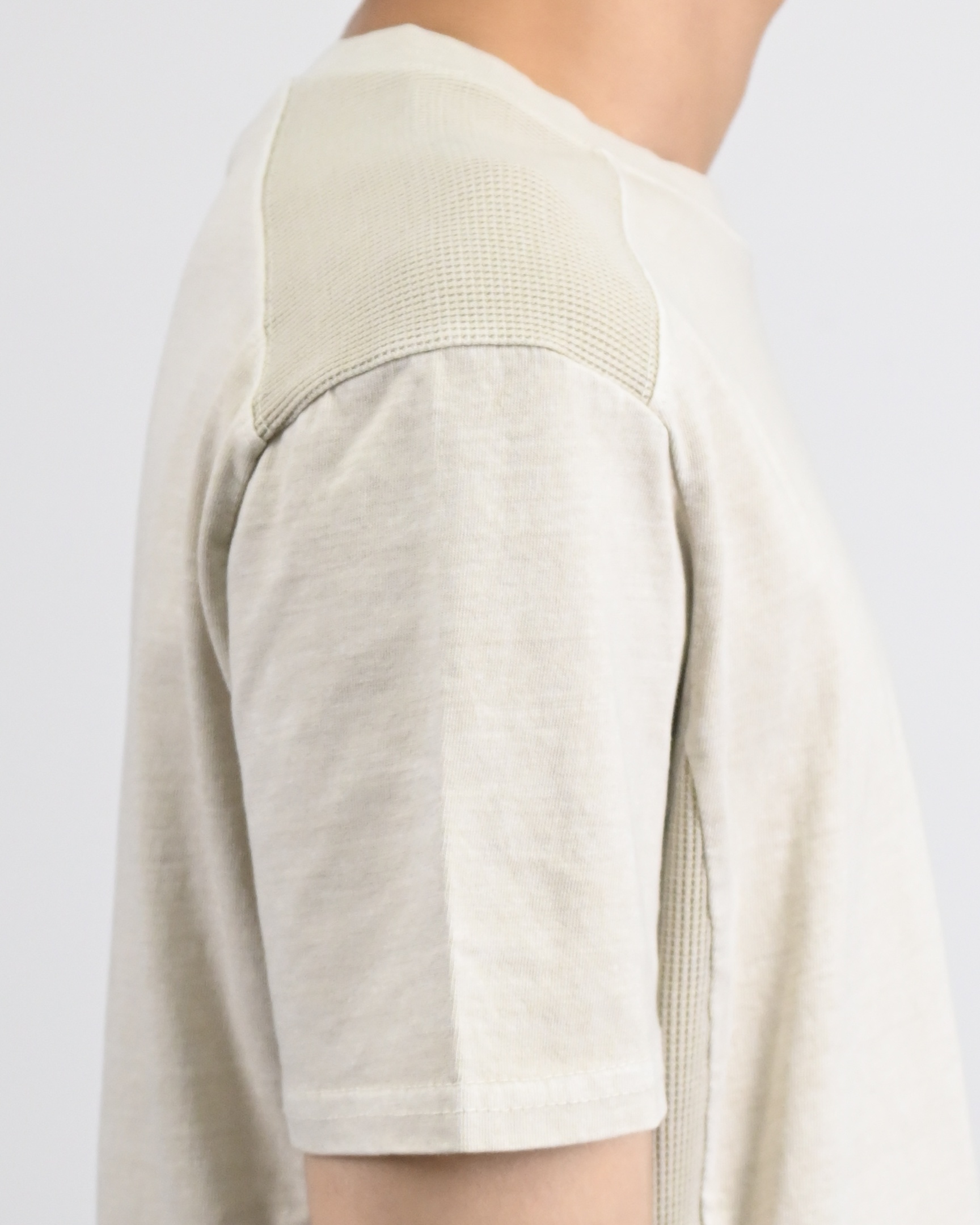 waffle panel pigment half t-shirt