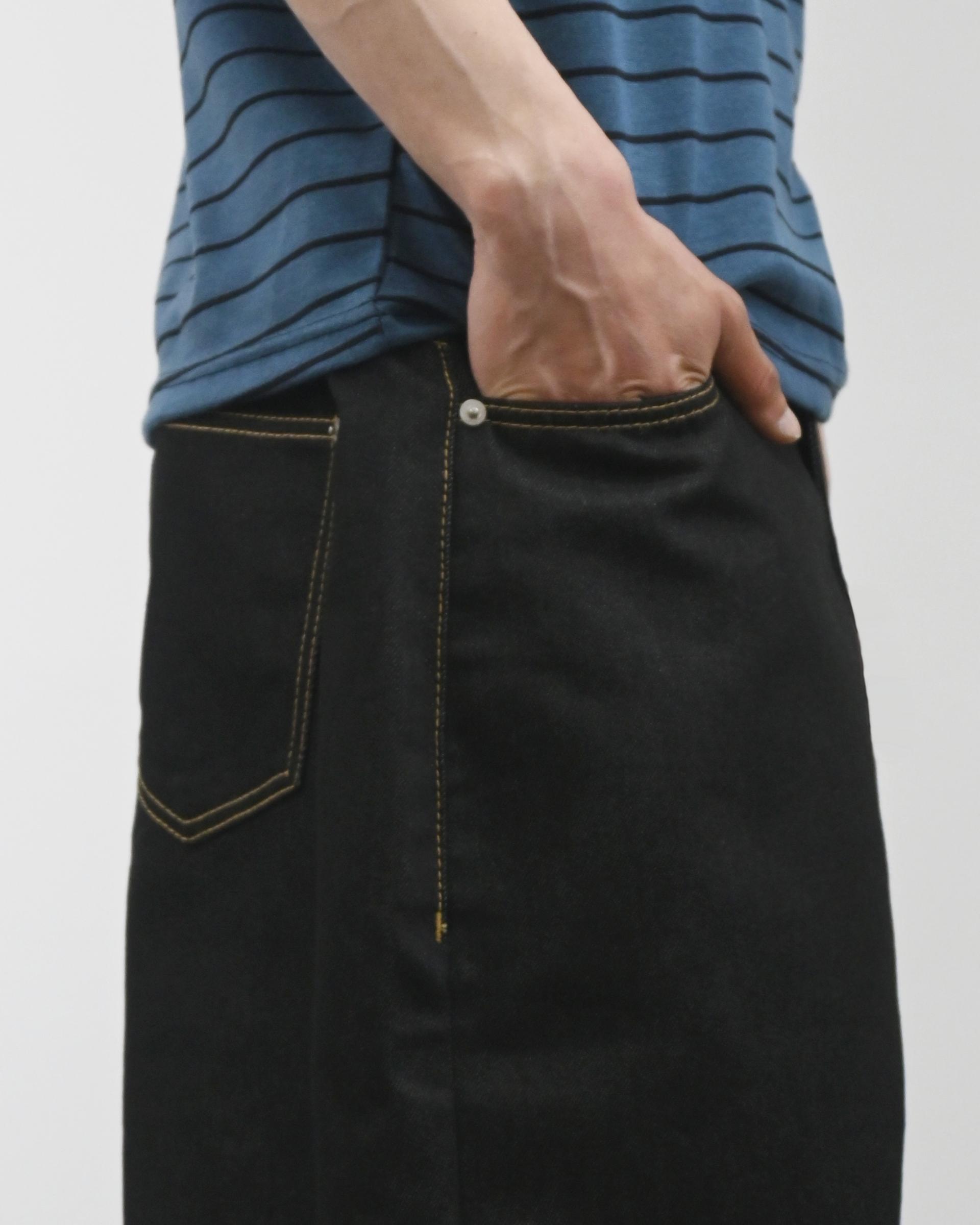 note bermuda denim pants