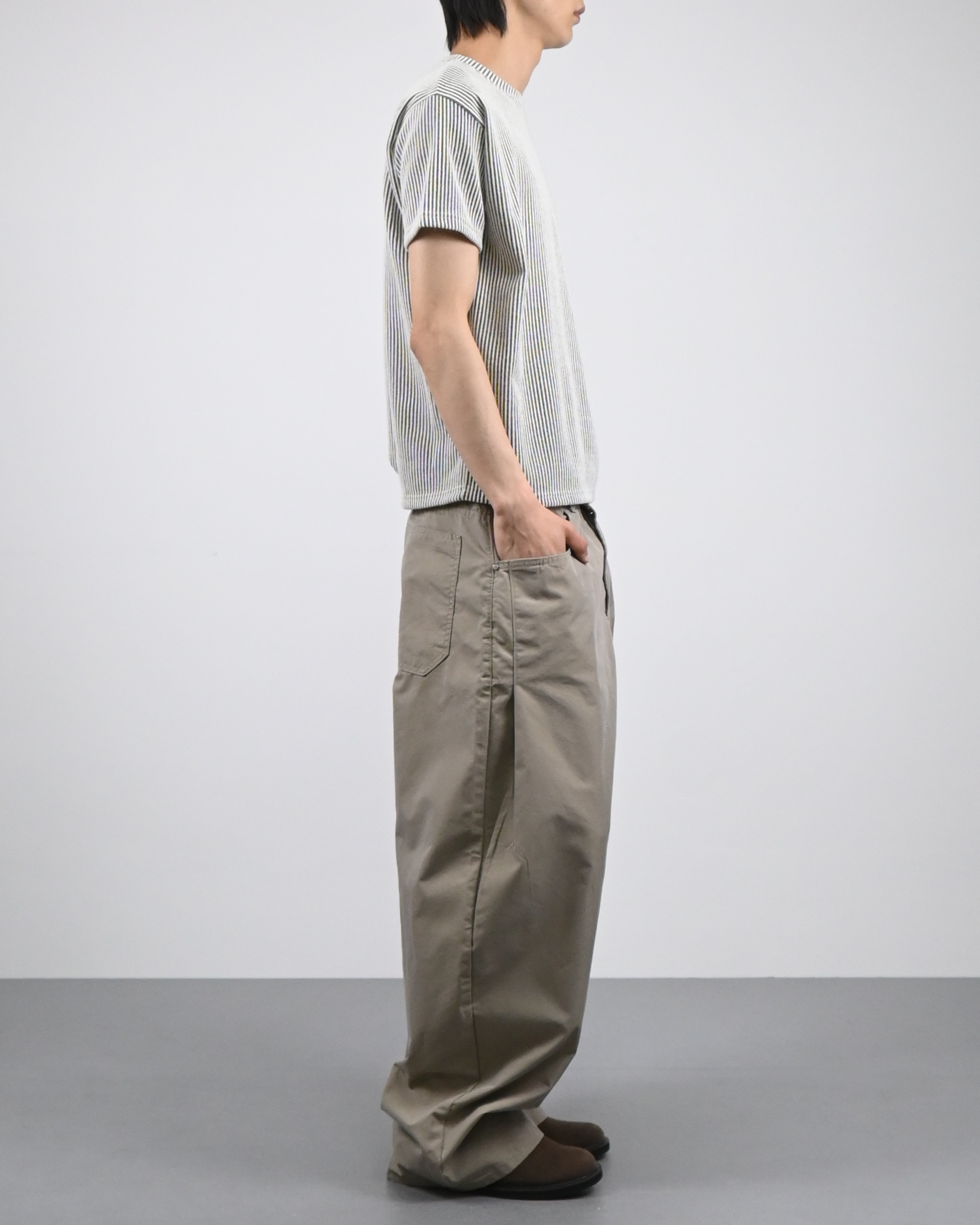 two tone ribbed half-t-shirt