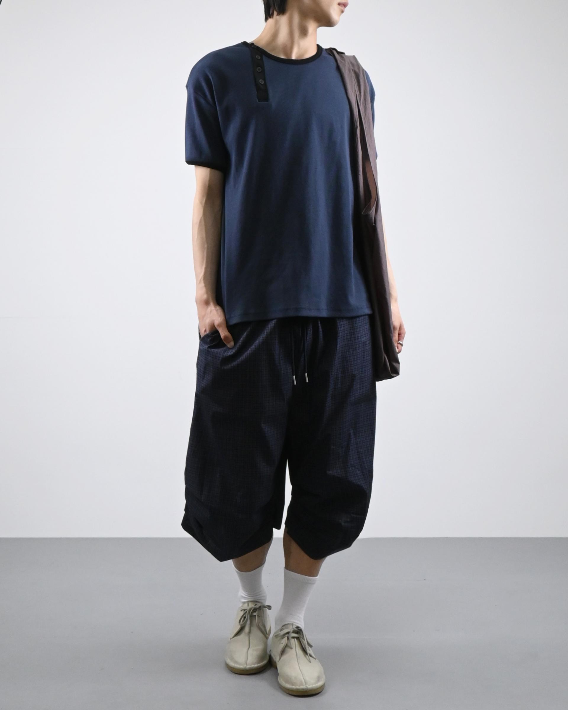 checkered bermuda cotton pants