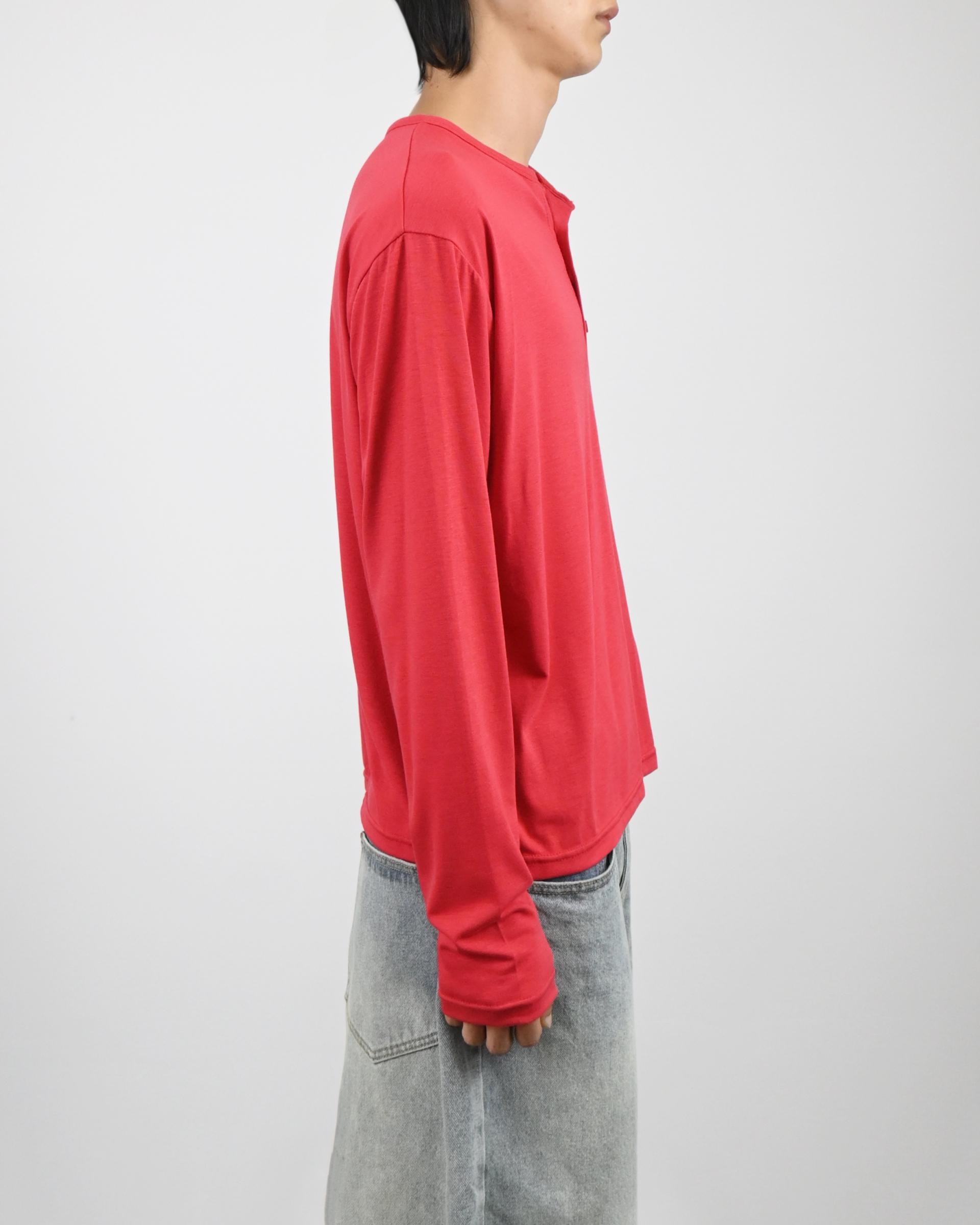 back slit henley neck t-shirts