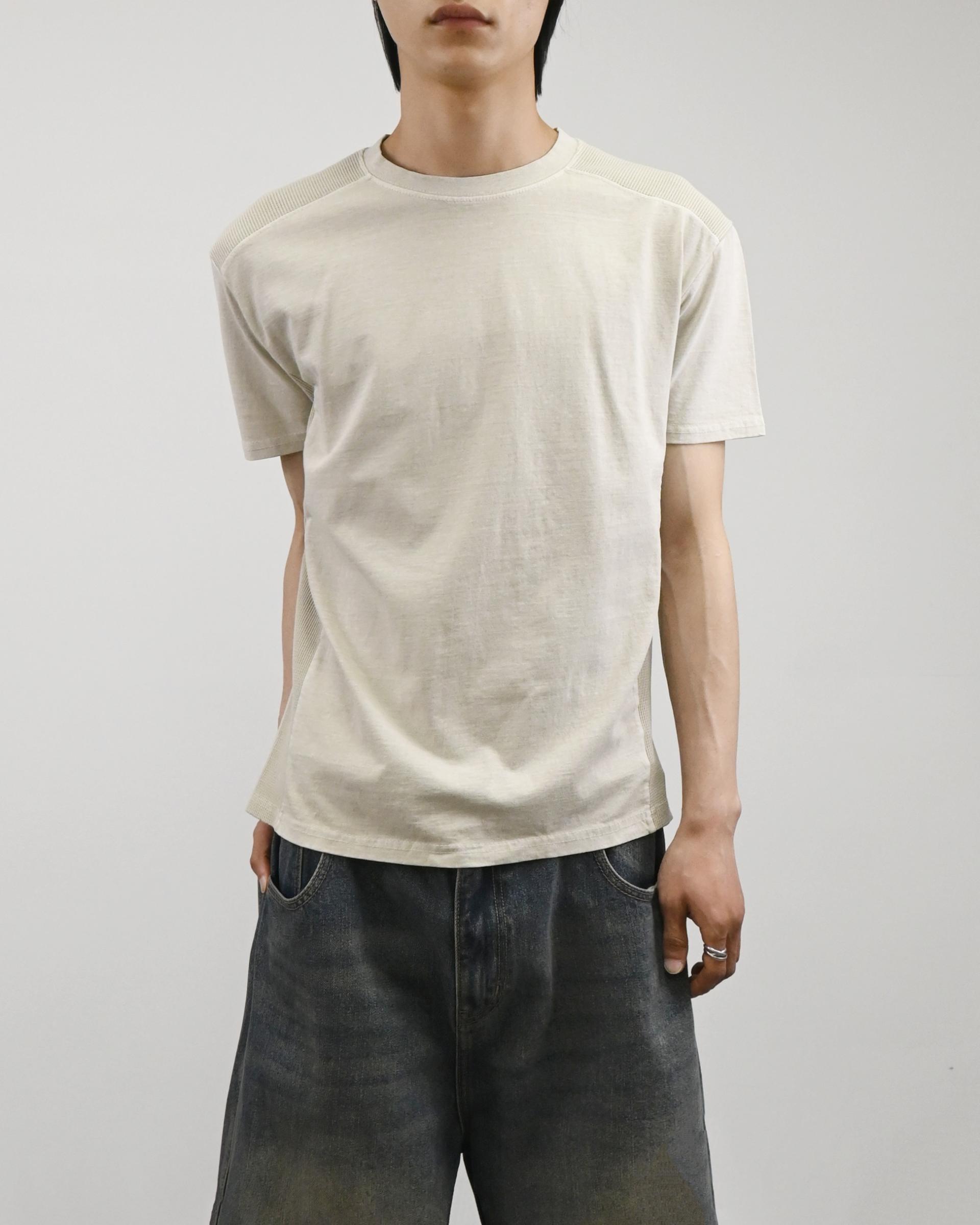 waffle panel pigment half t-shirt