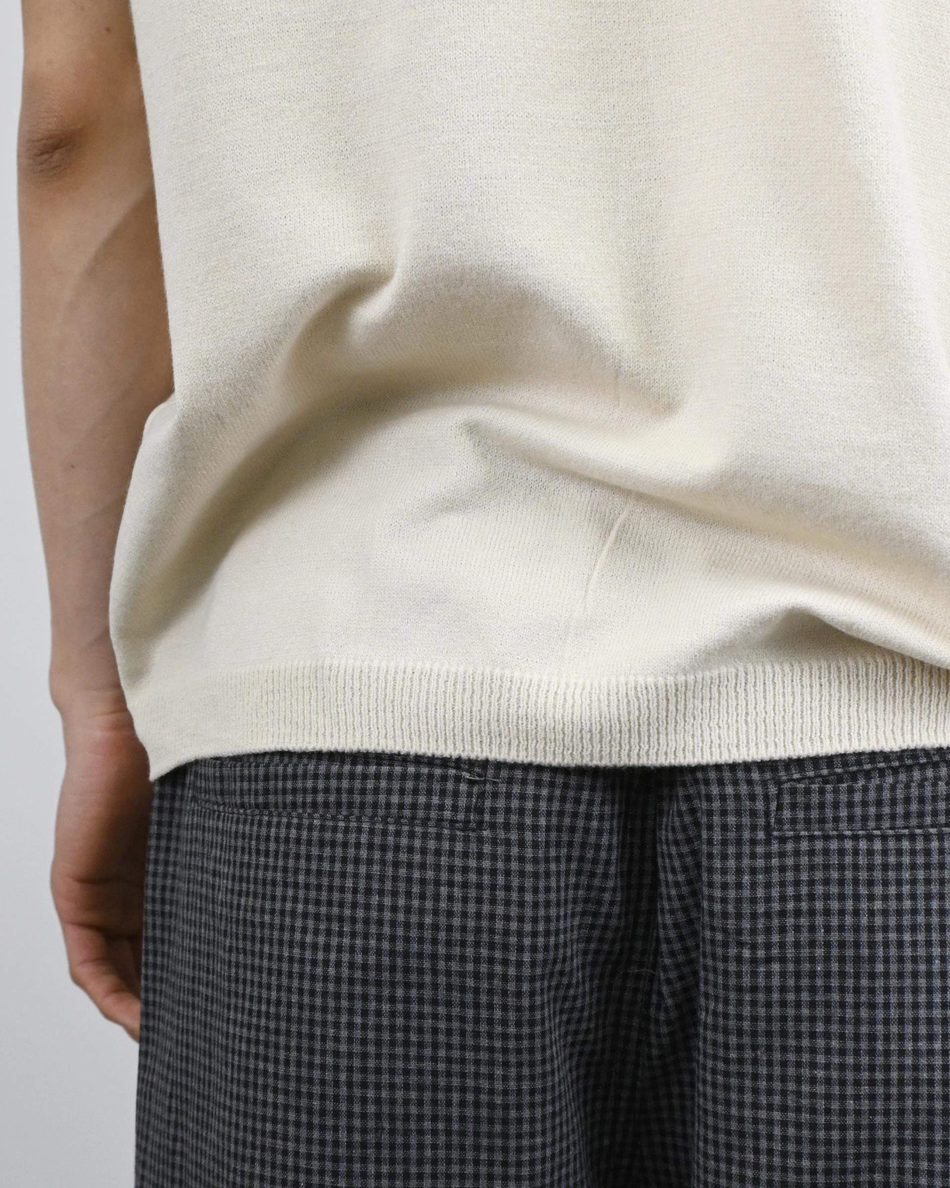v-neck layered half knit