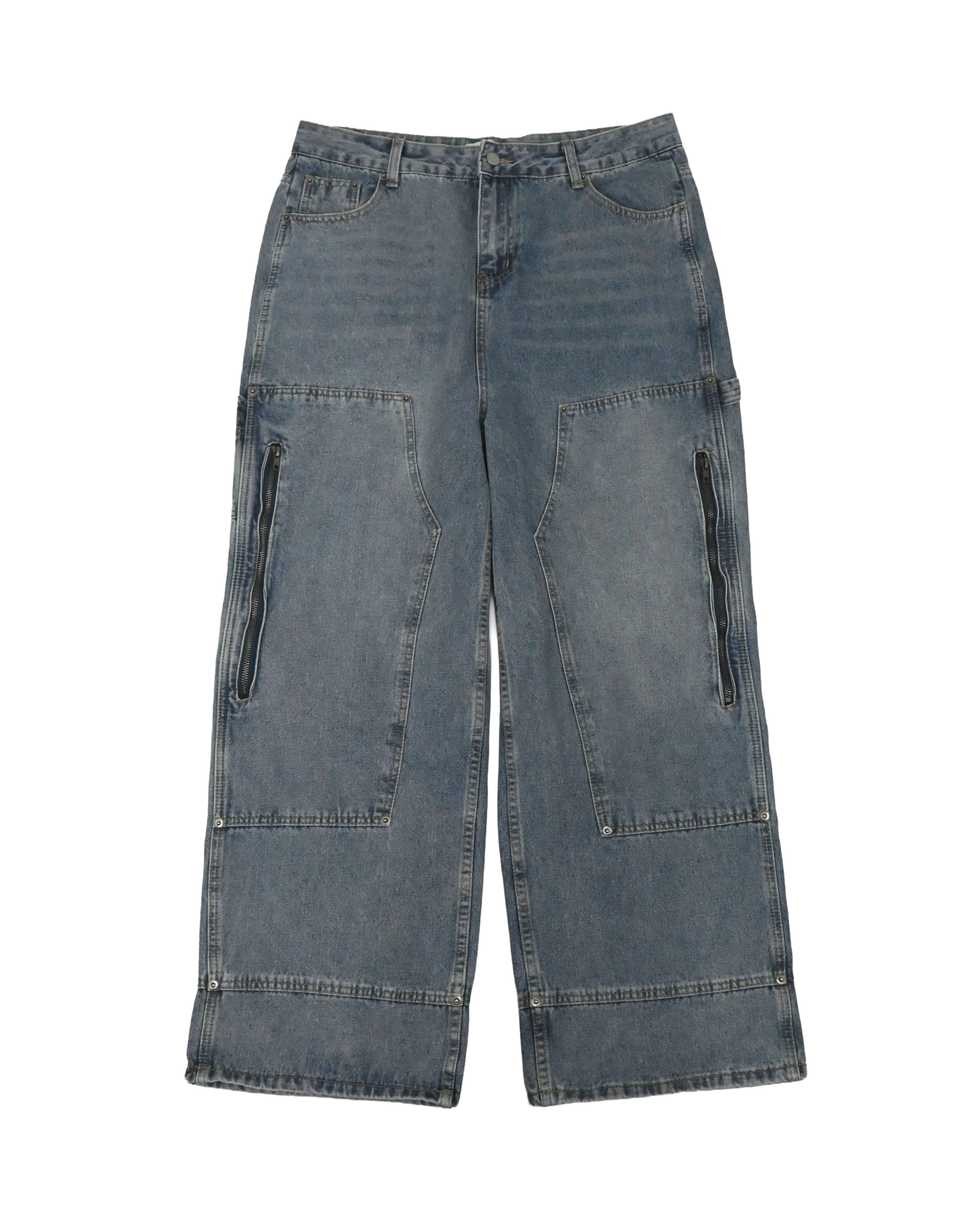 zipper carpenter denim pants