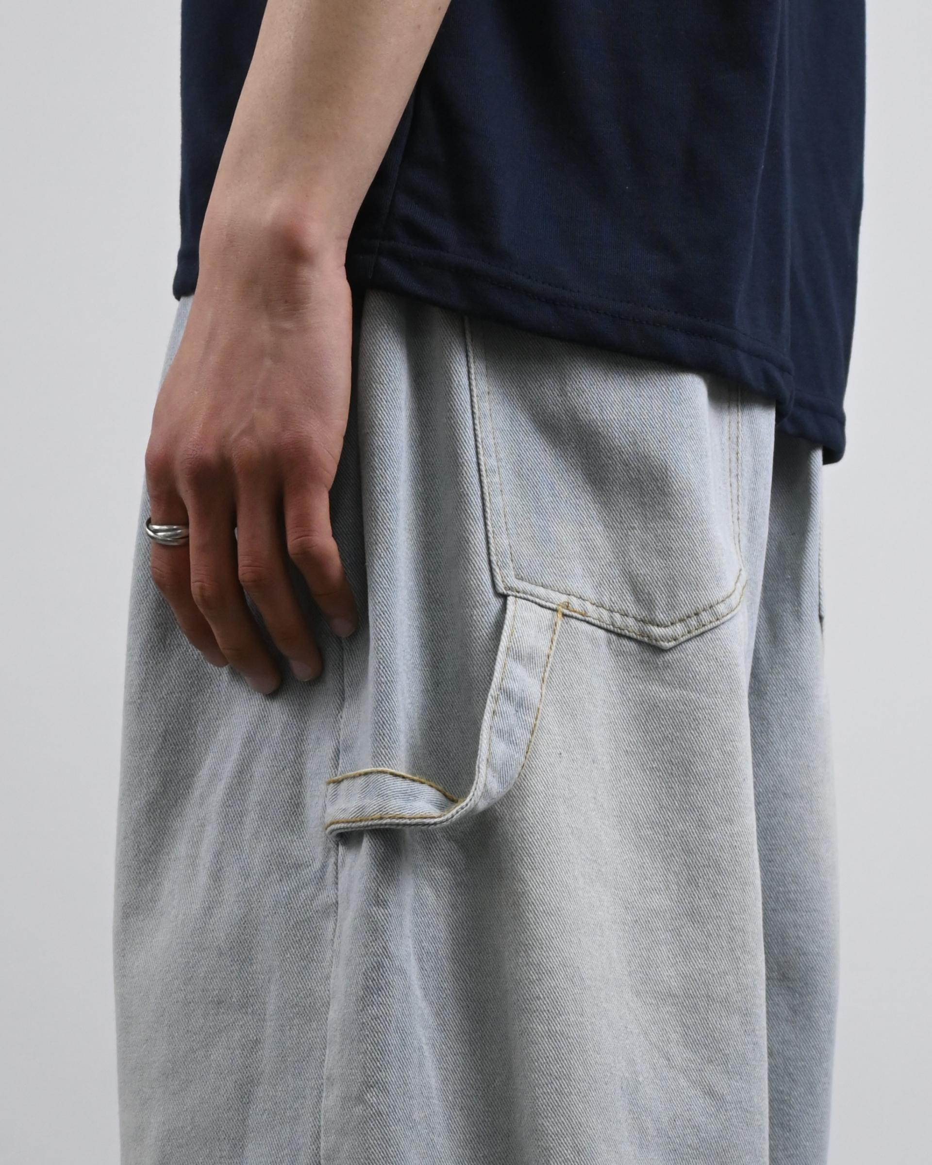banding vintage carpenter bermuda denim pants