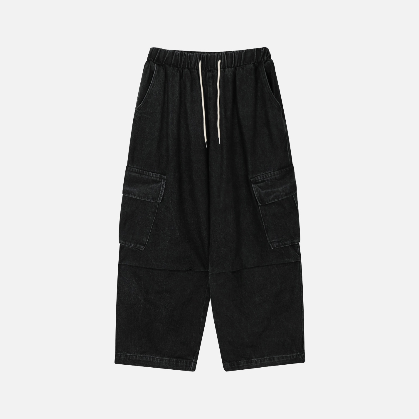 banding big cargo denim pants
