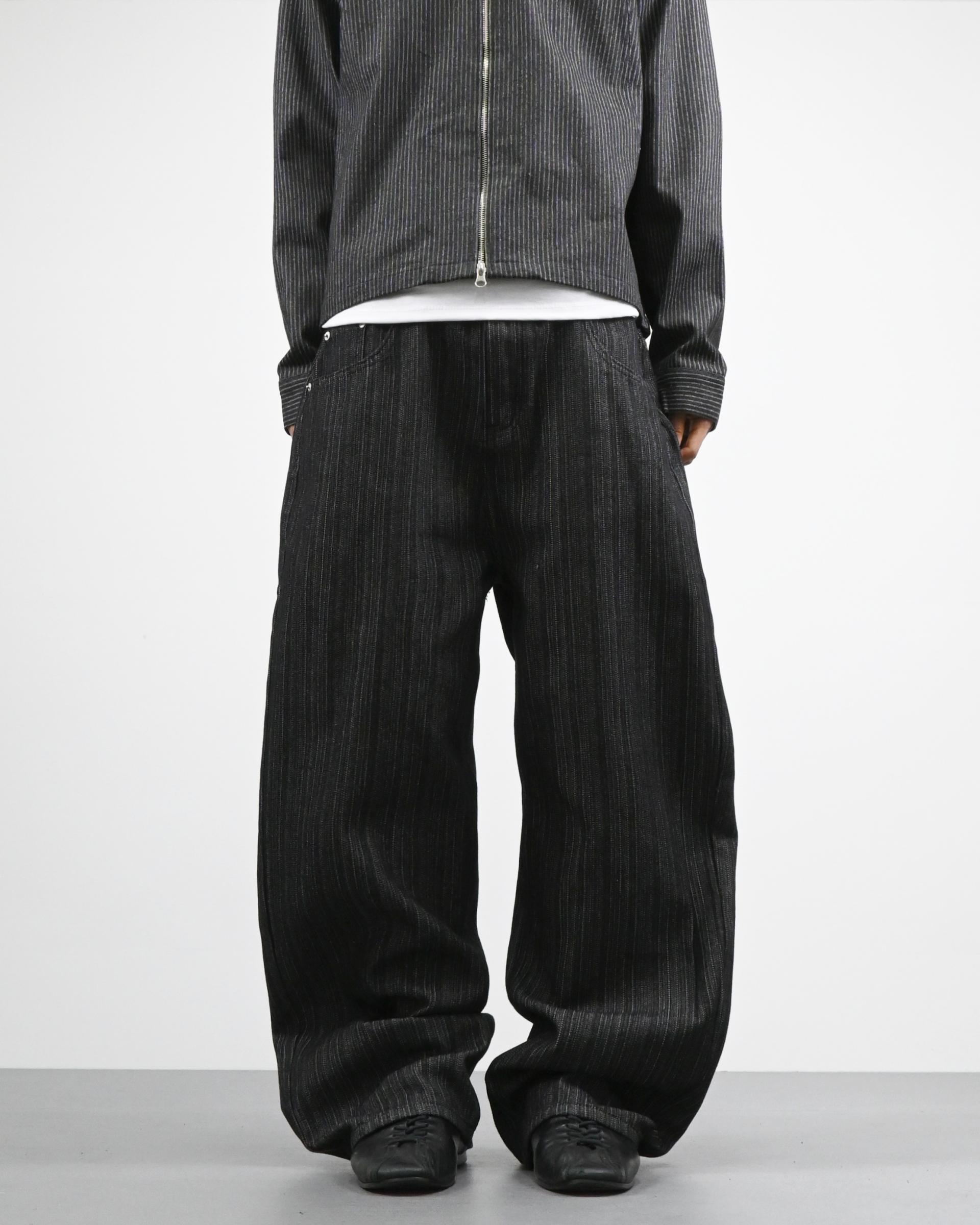 sparkle stripe denim pants