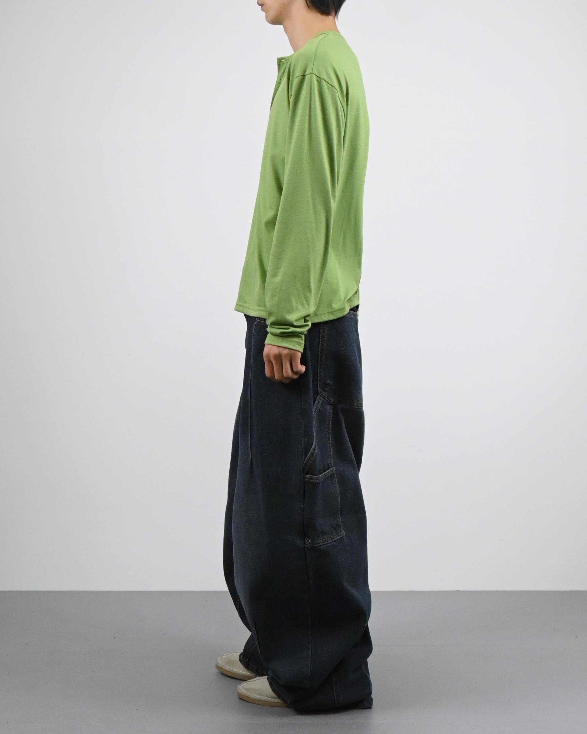 back slit henley neck t-shirts