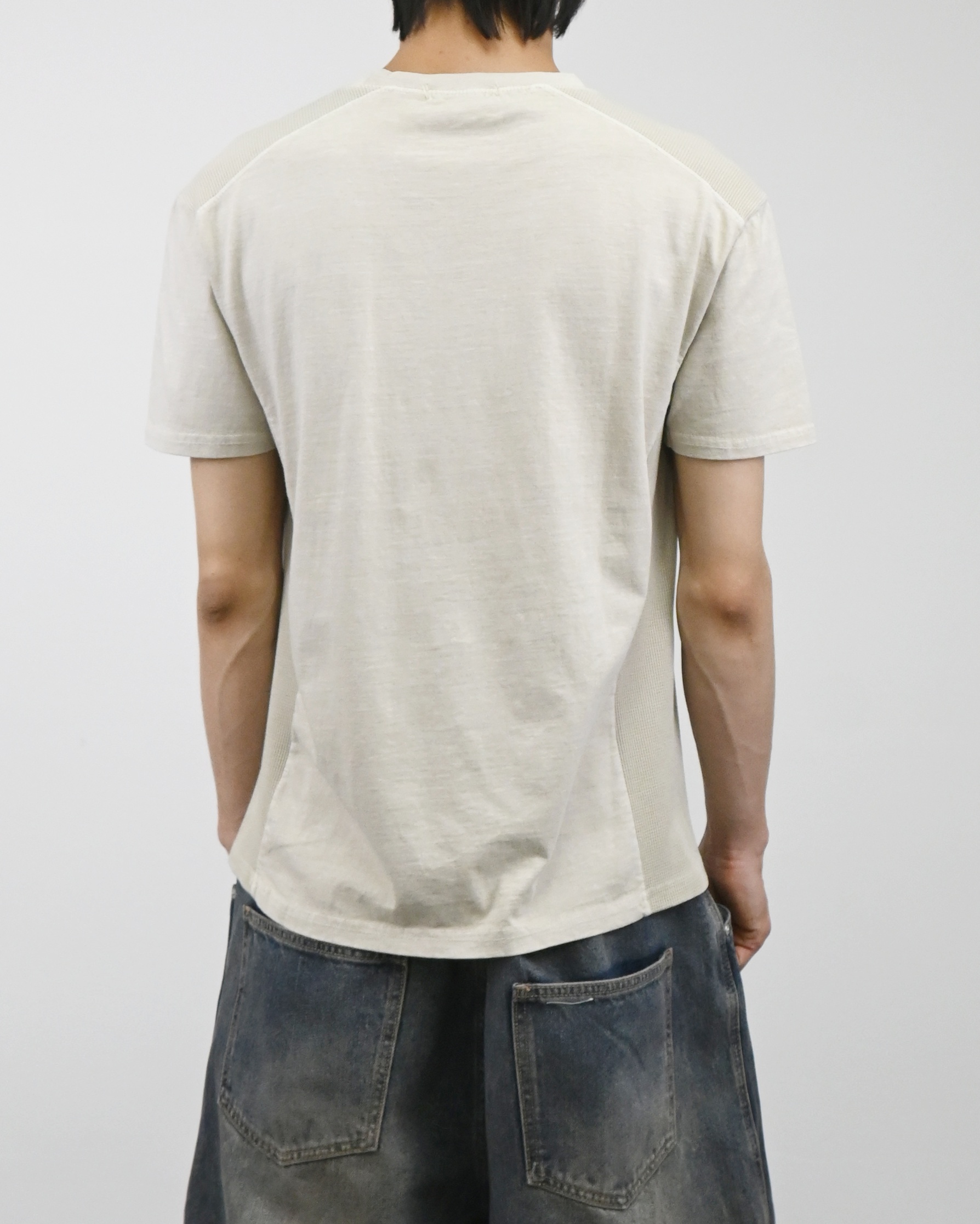 waffle panel pigment half t-shirt