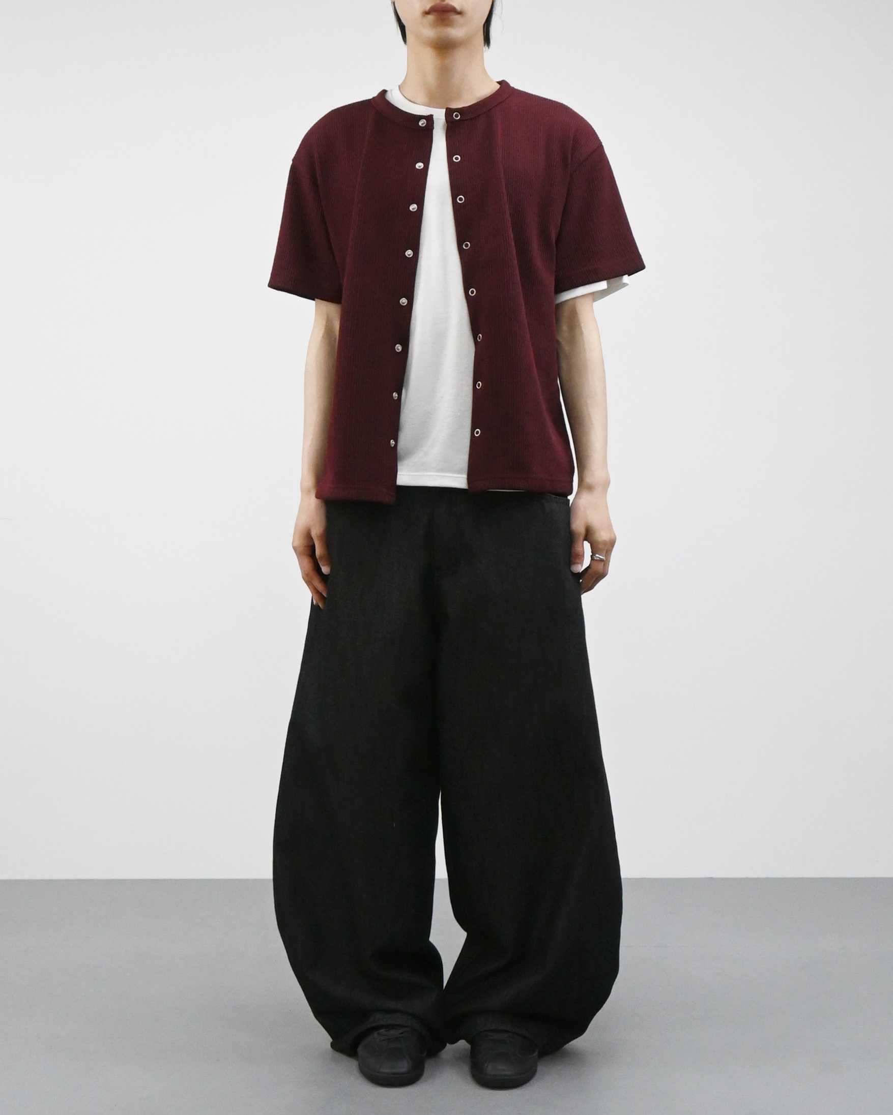 check pocket raw denim pants
