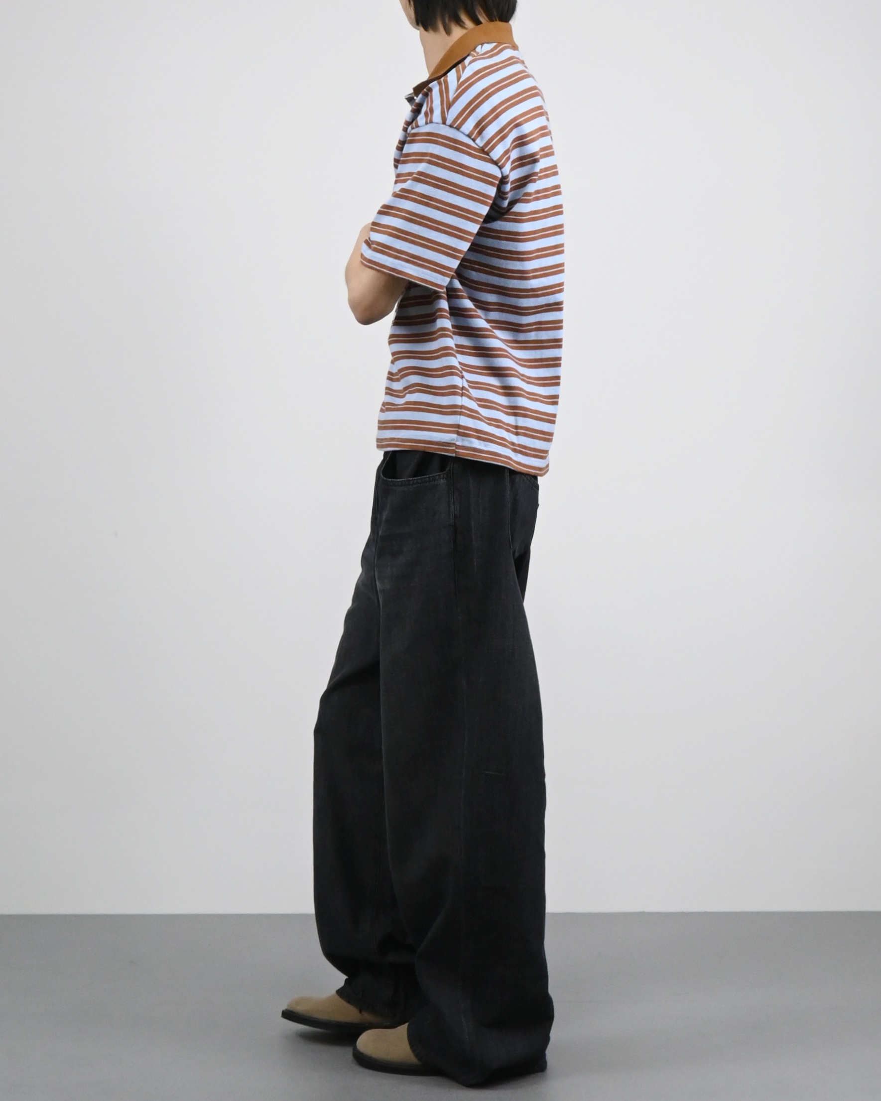 straight linen denim pants