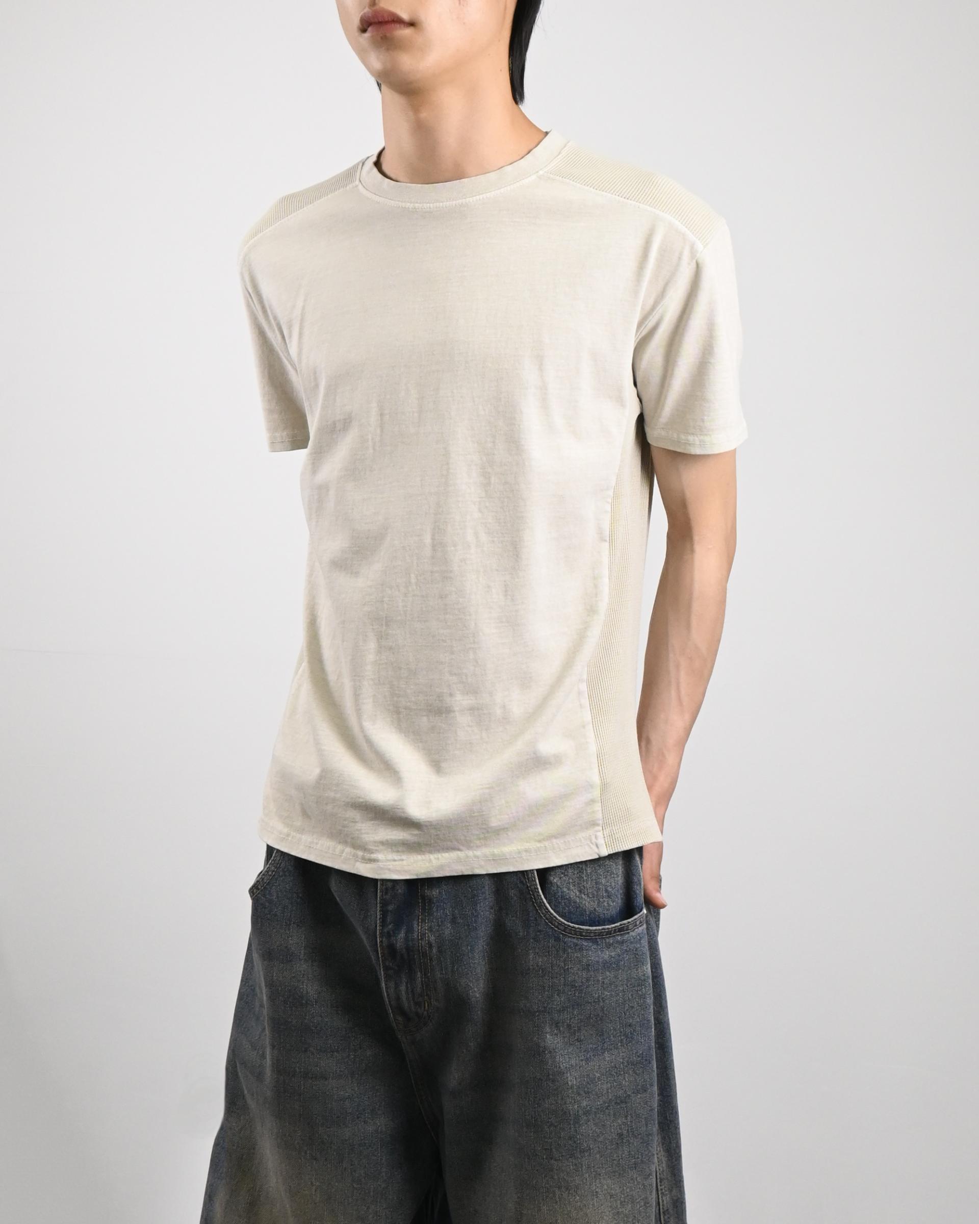 waffle panel pigment half t-shirt