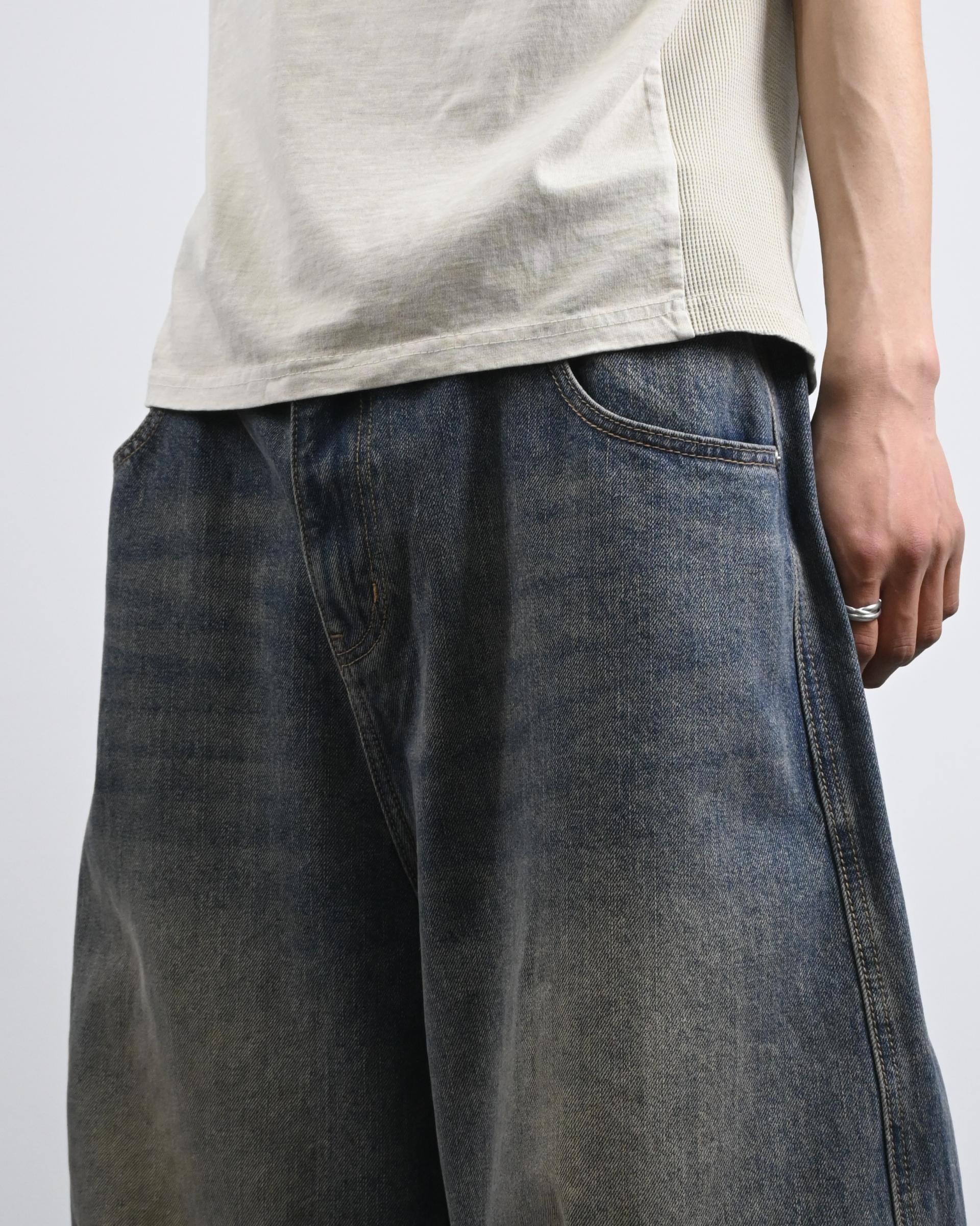 dart balloon denim pants (tin blue)