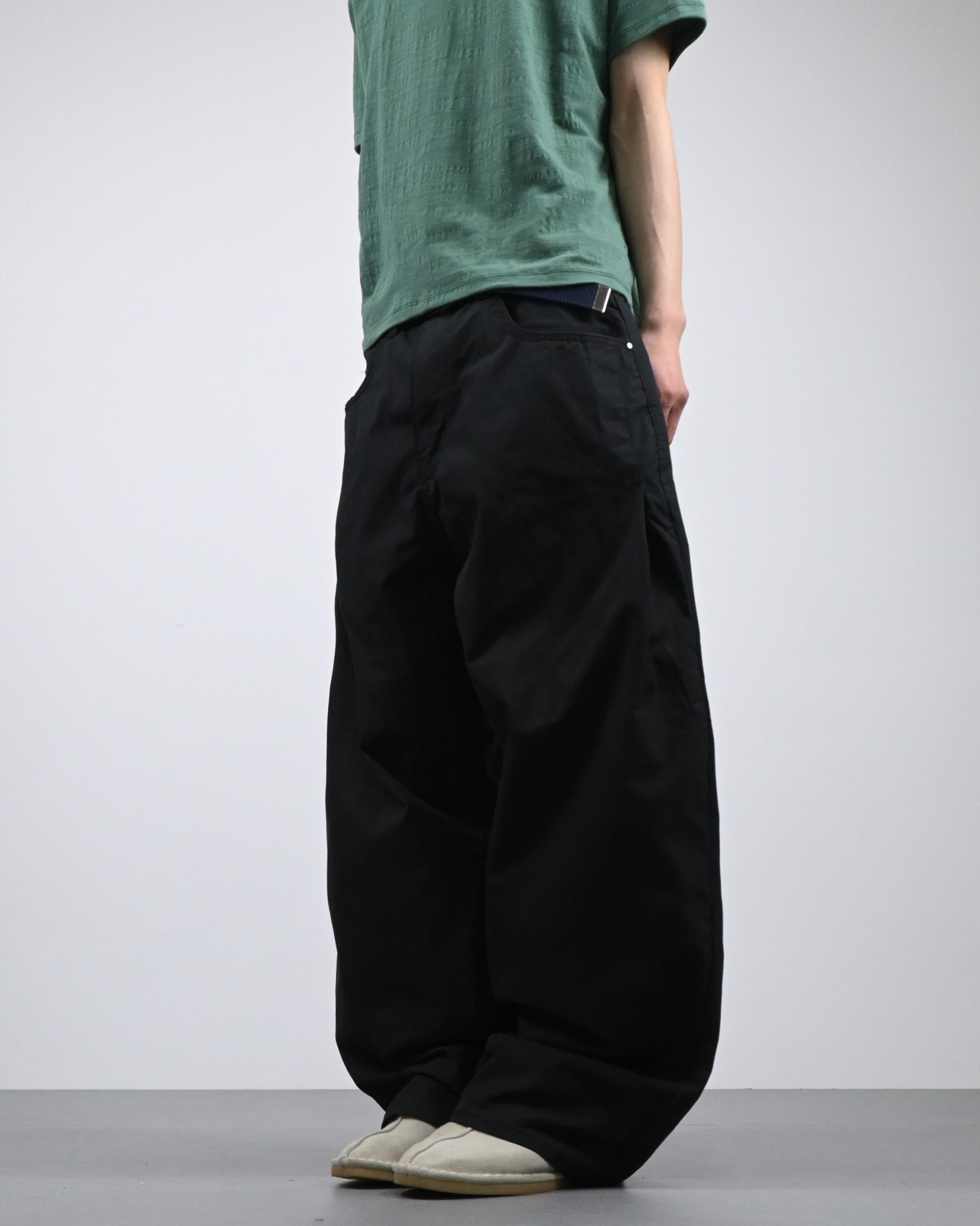 cp side tuck cotton curved pants