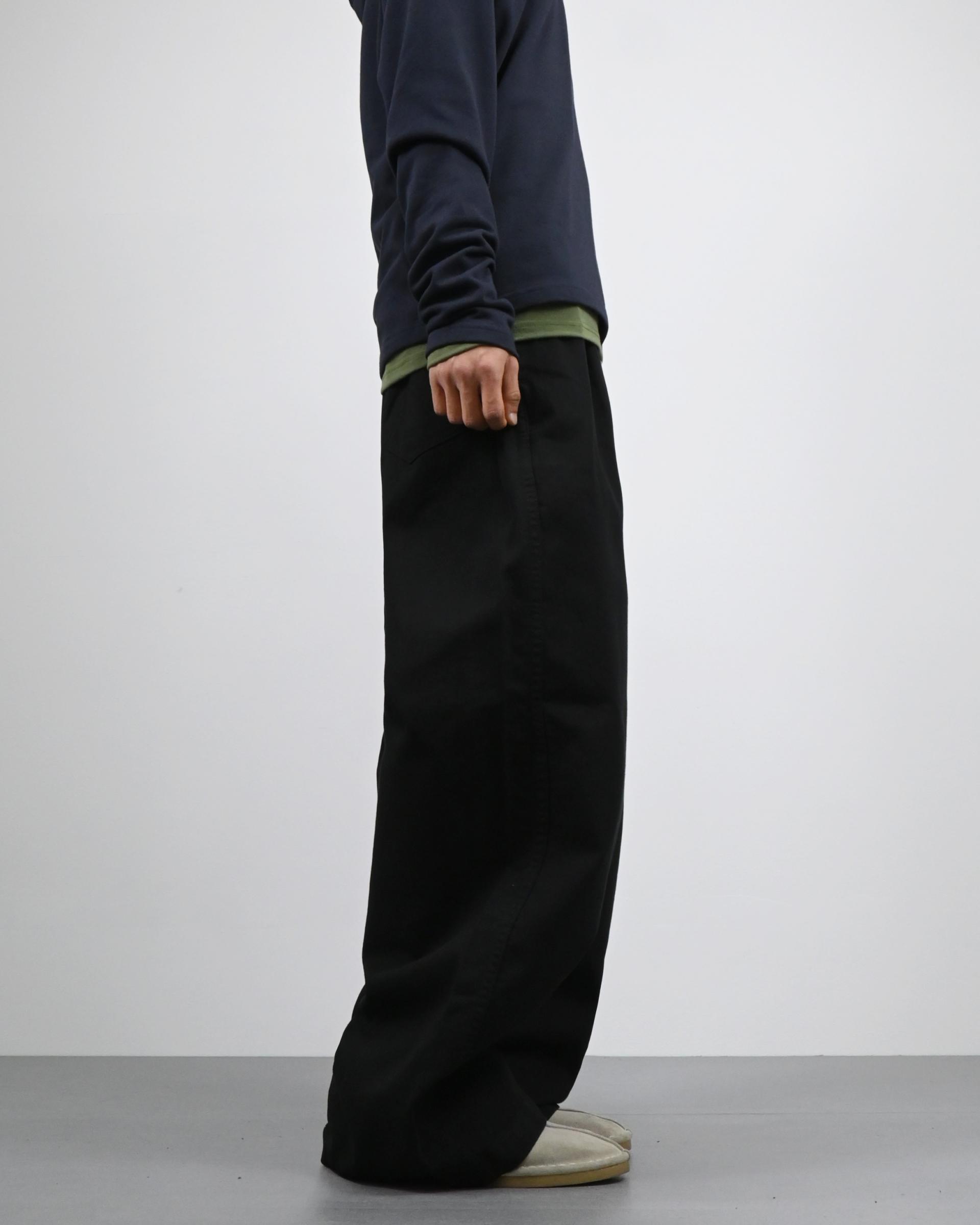 one tuck banding cotton pants