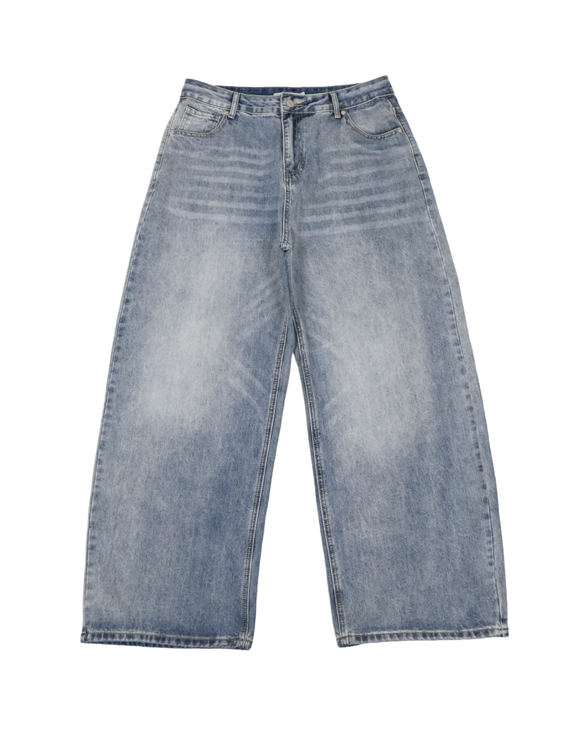 tiger washed curved denim pants