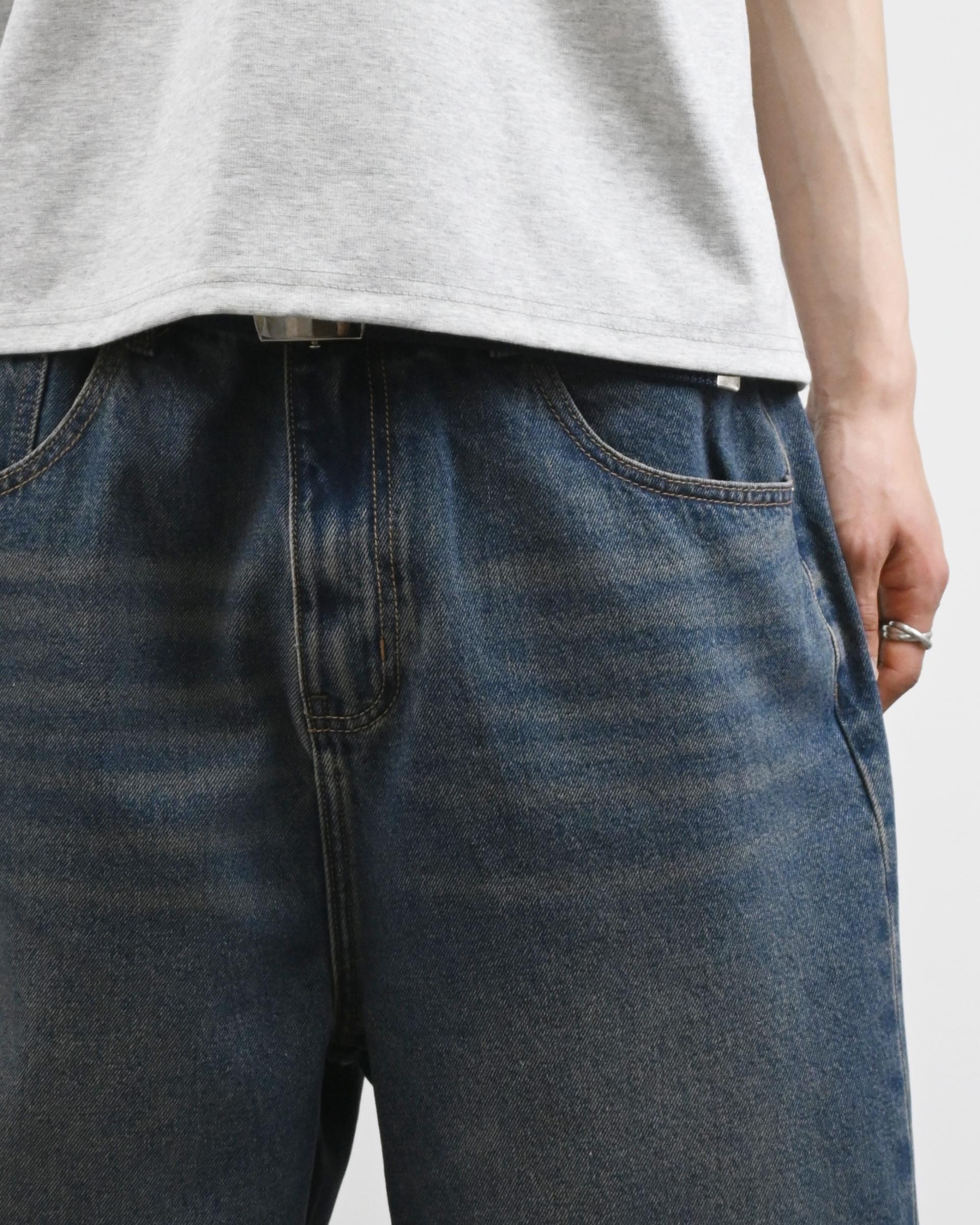 ten blue banded denim pants