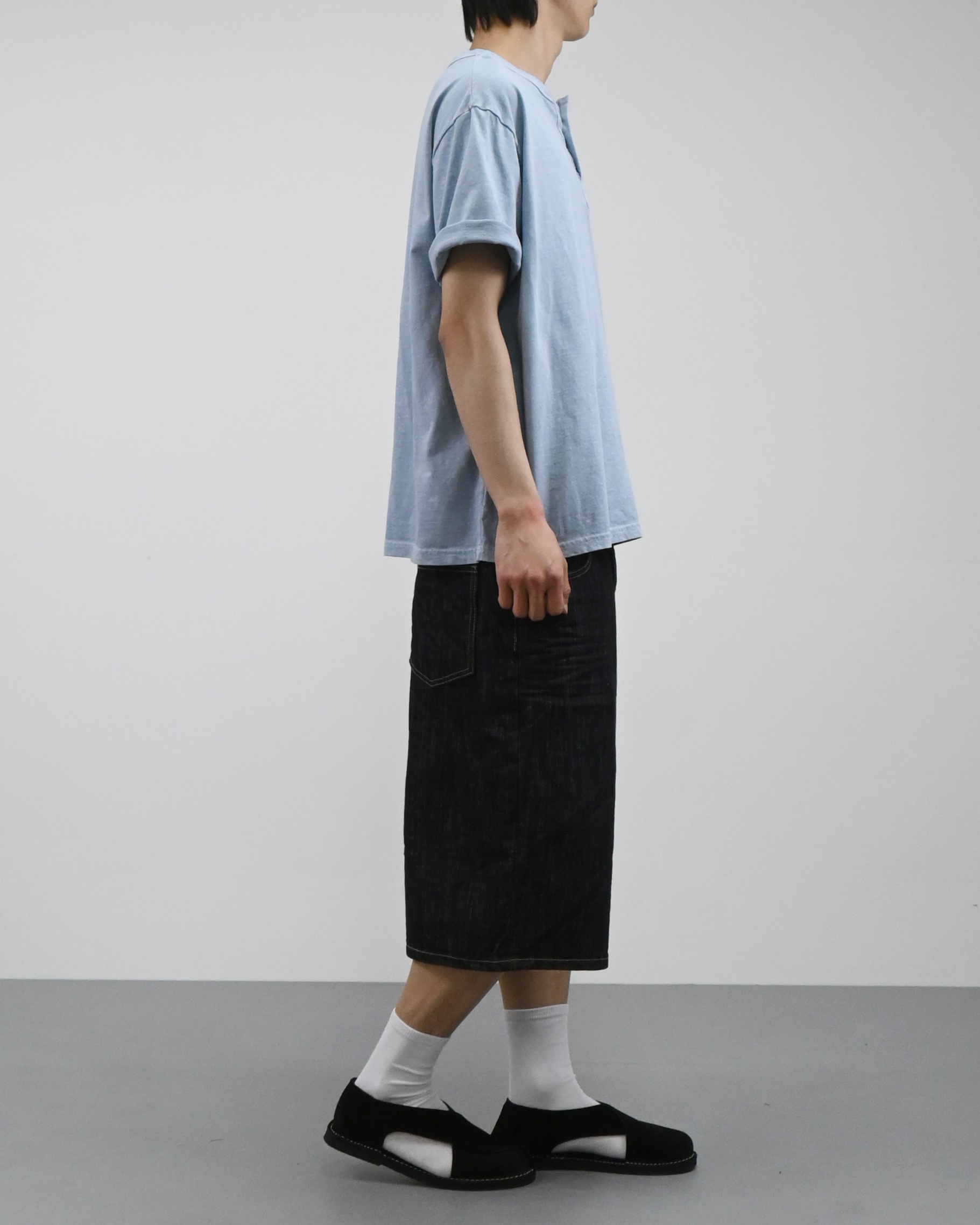 dying henley neck half t-shirt