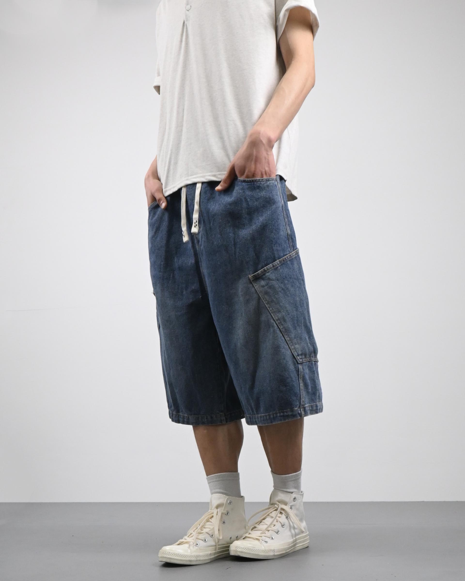 side pocket bermuda denim pants