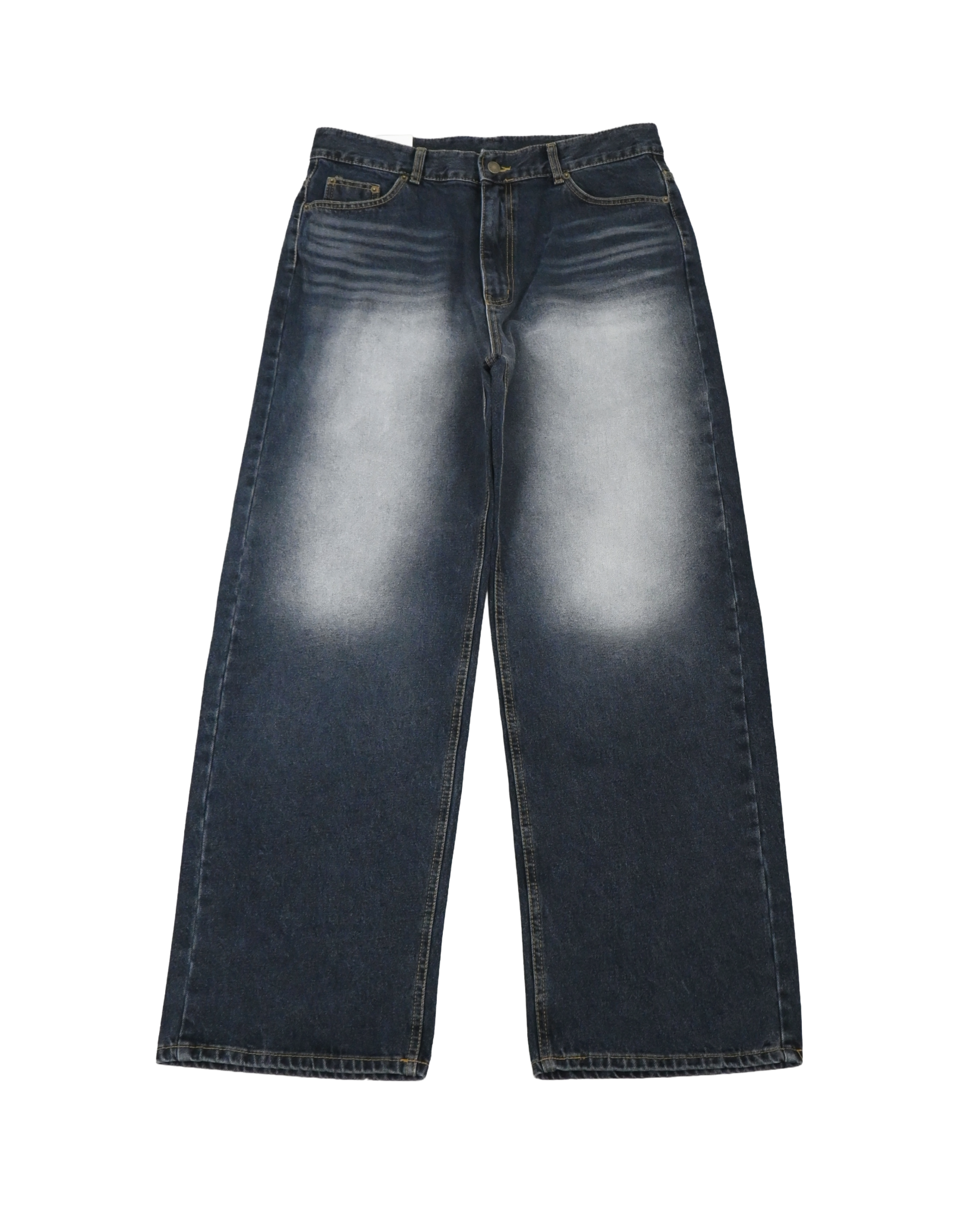 white washed deep blue denim pants
