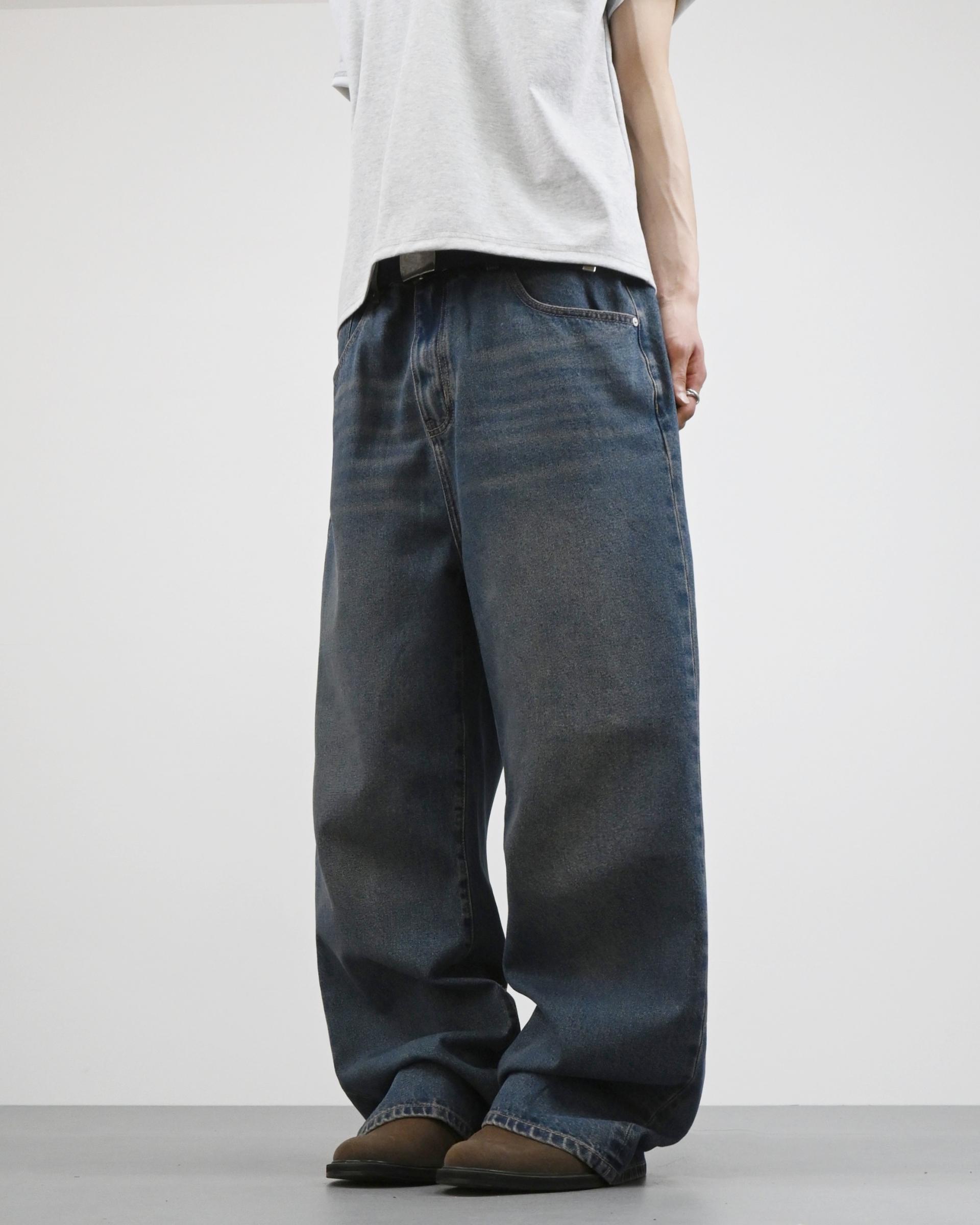 ten blue banded denim pants
