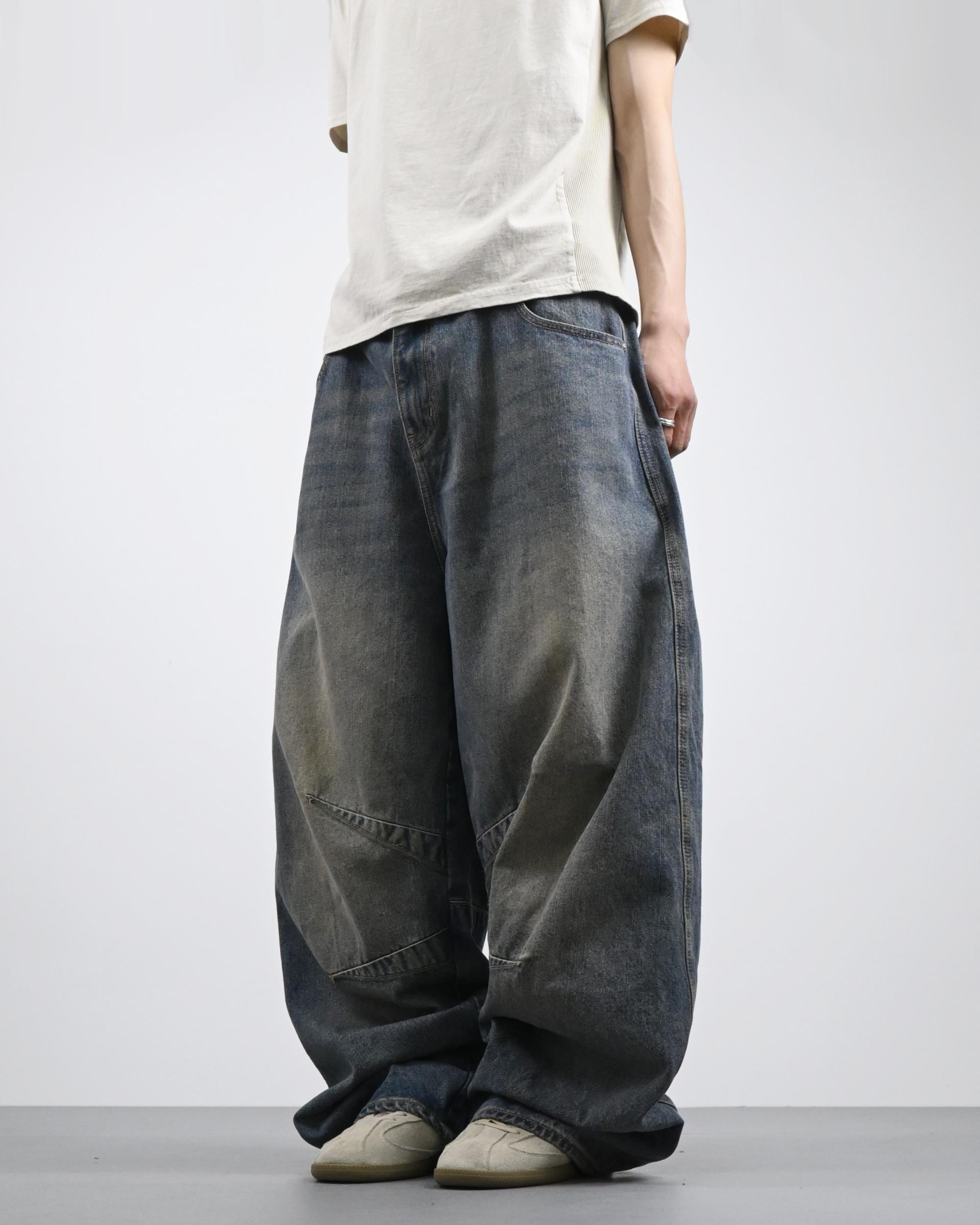 dart balloon denim pants (tin blue)