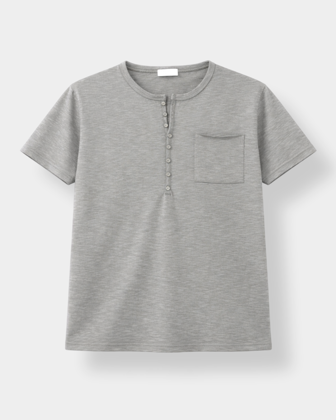 slub henley neck half t-shirt