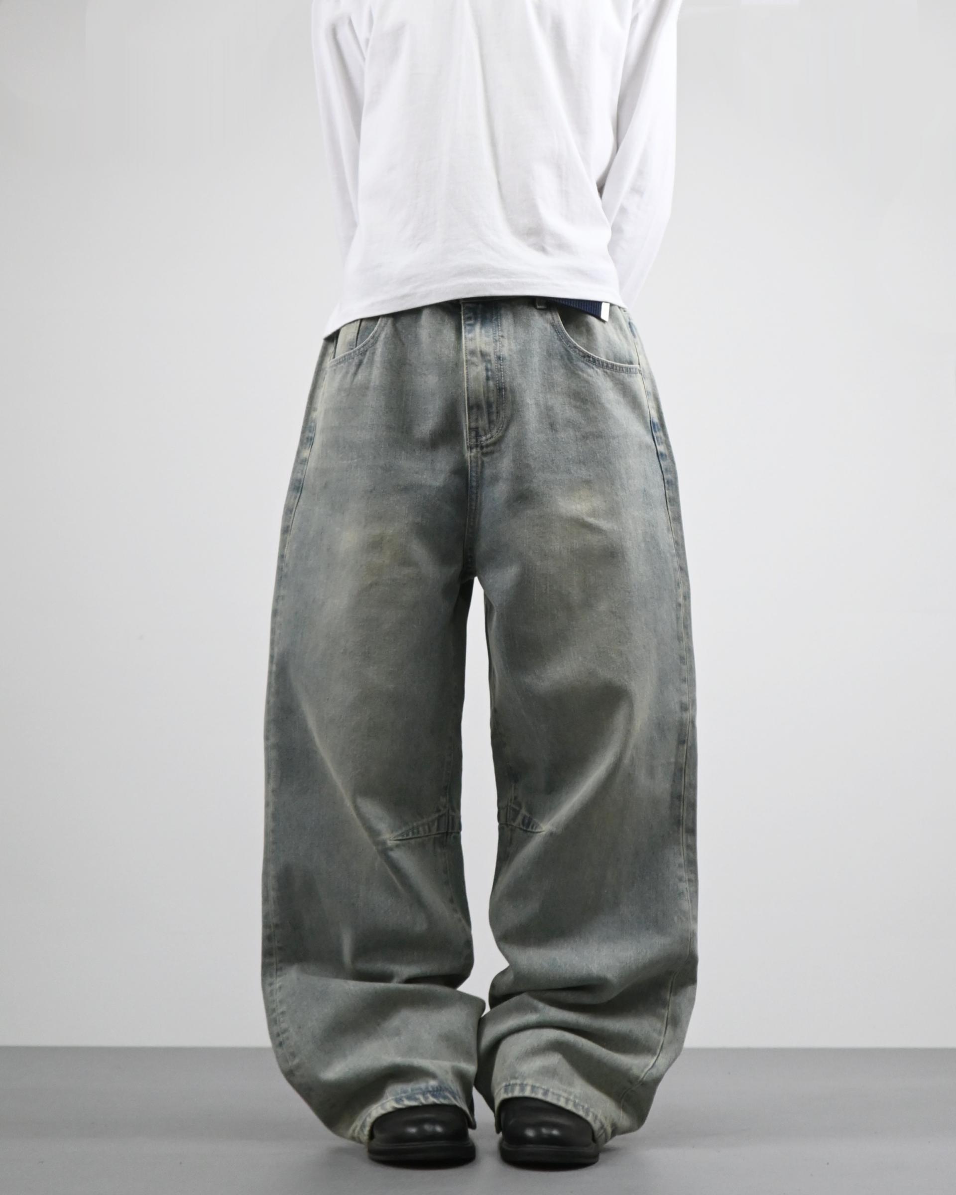 dart curved denim pants (light blue)