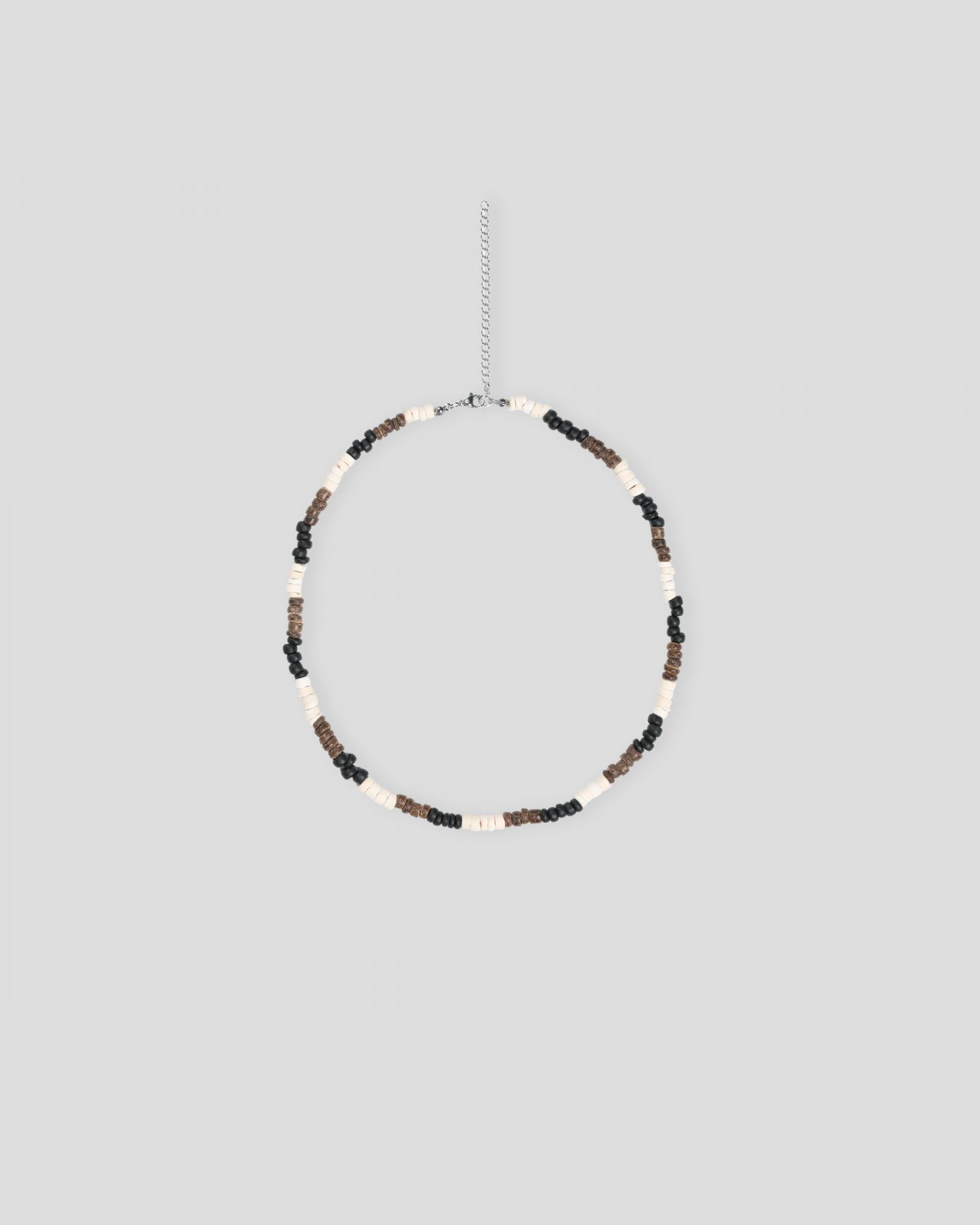 wood bead cowrie necklace