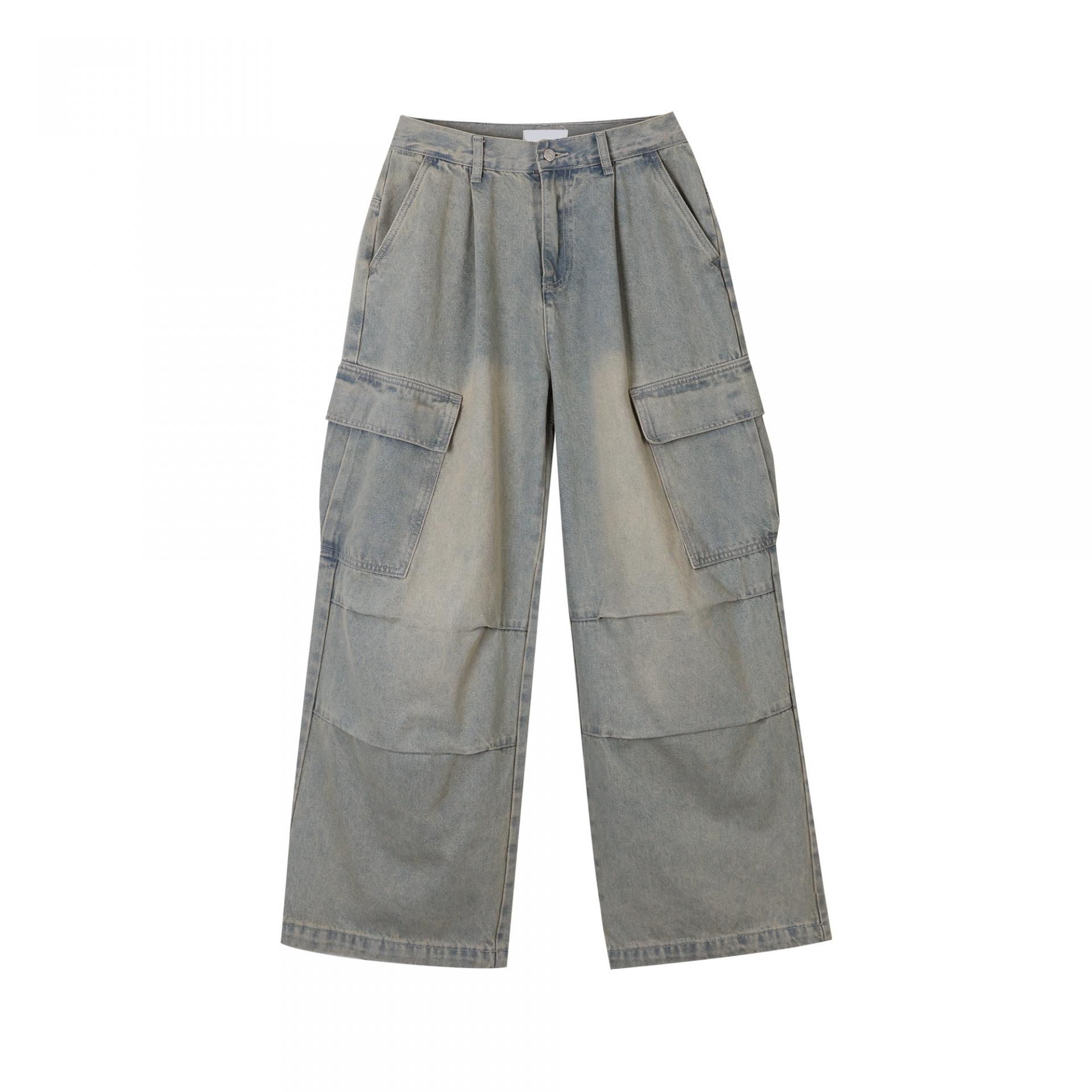 gray parachute denim cargo pants