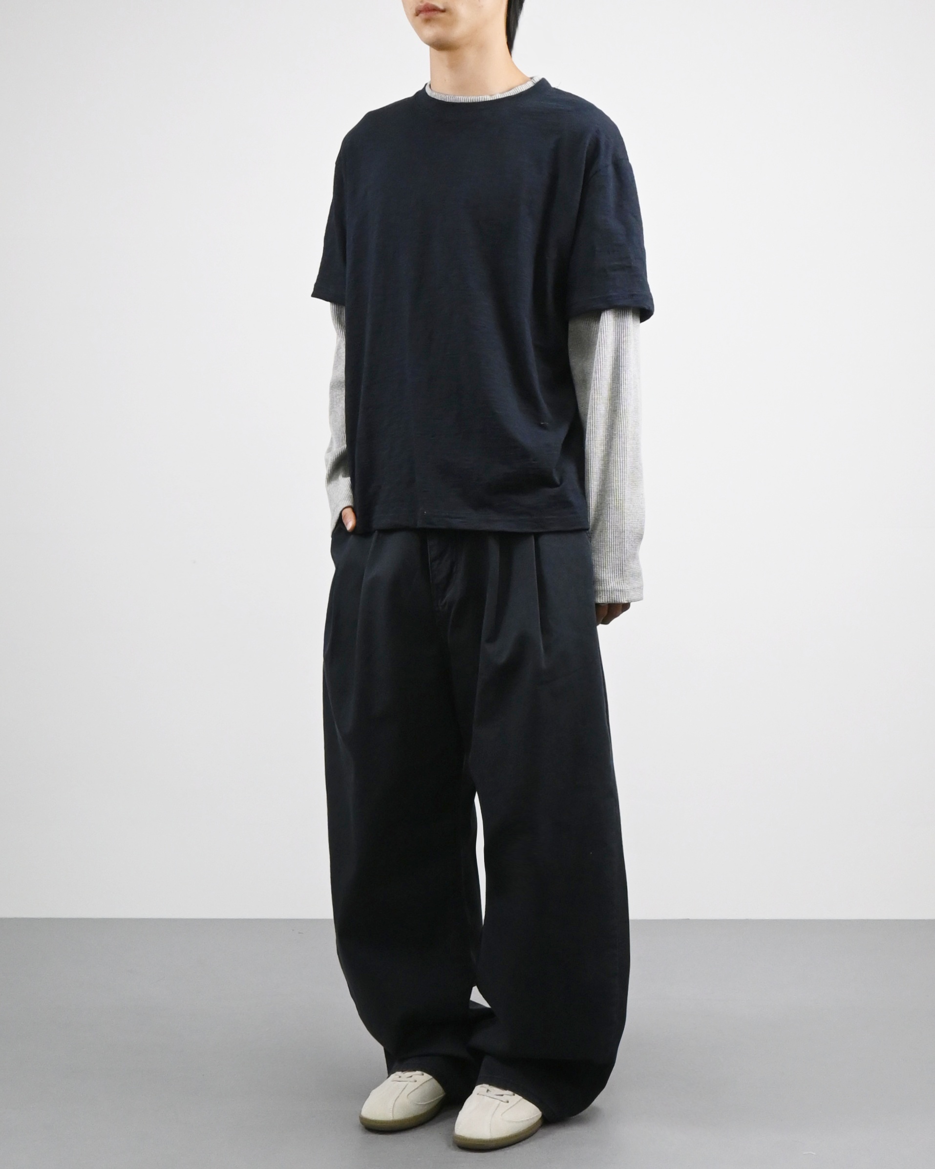 slub waffle layered t-shirt
