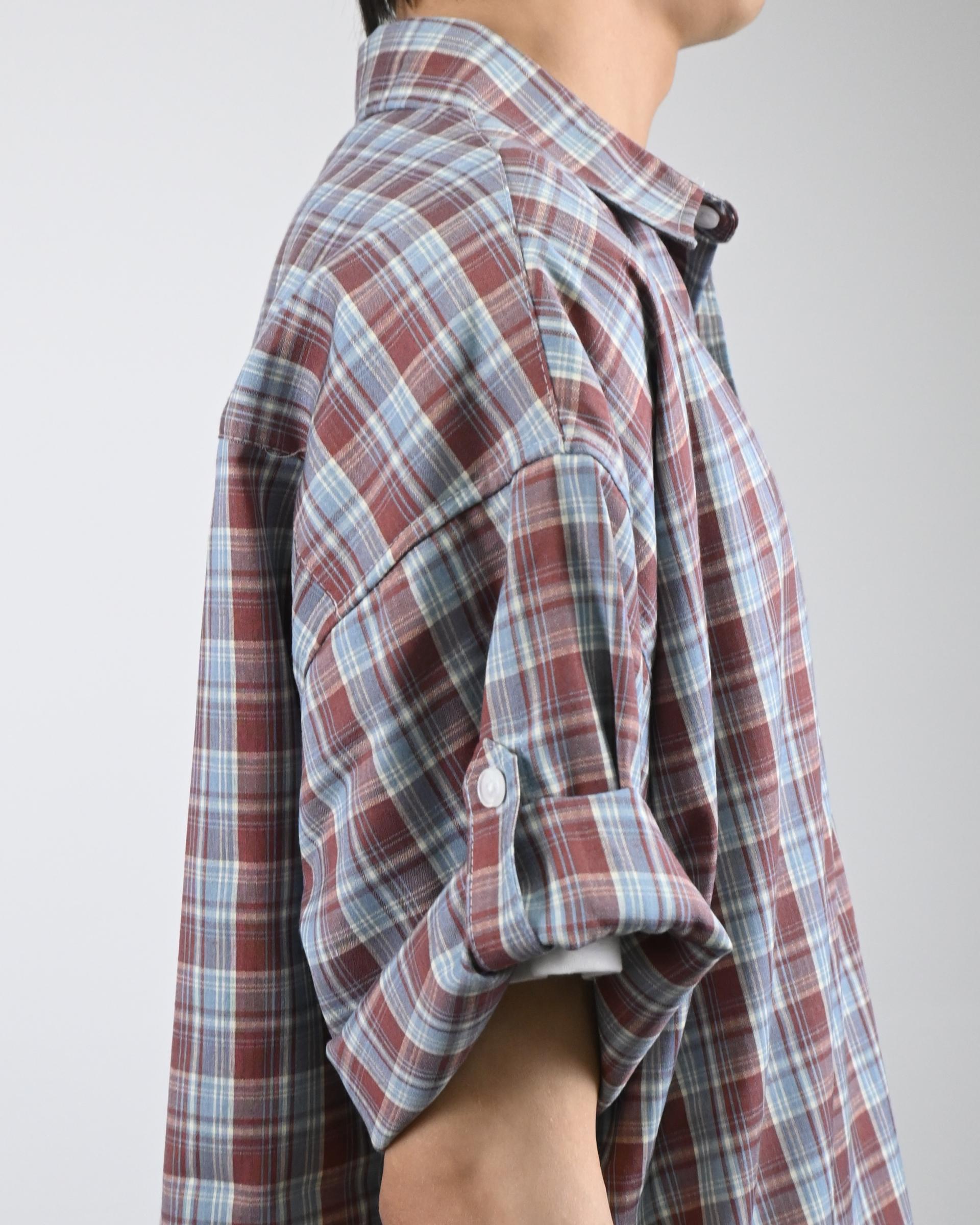 rabin checkered roll-up shirt