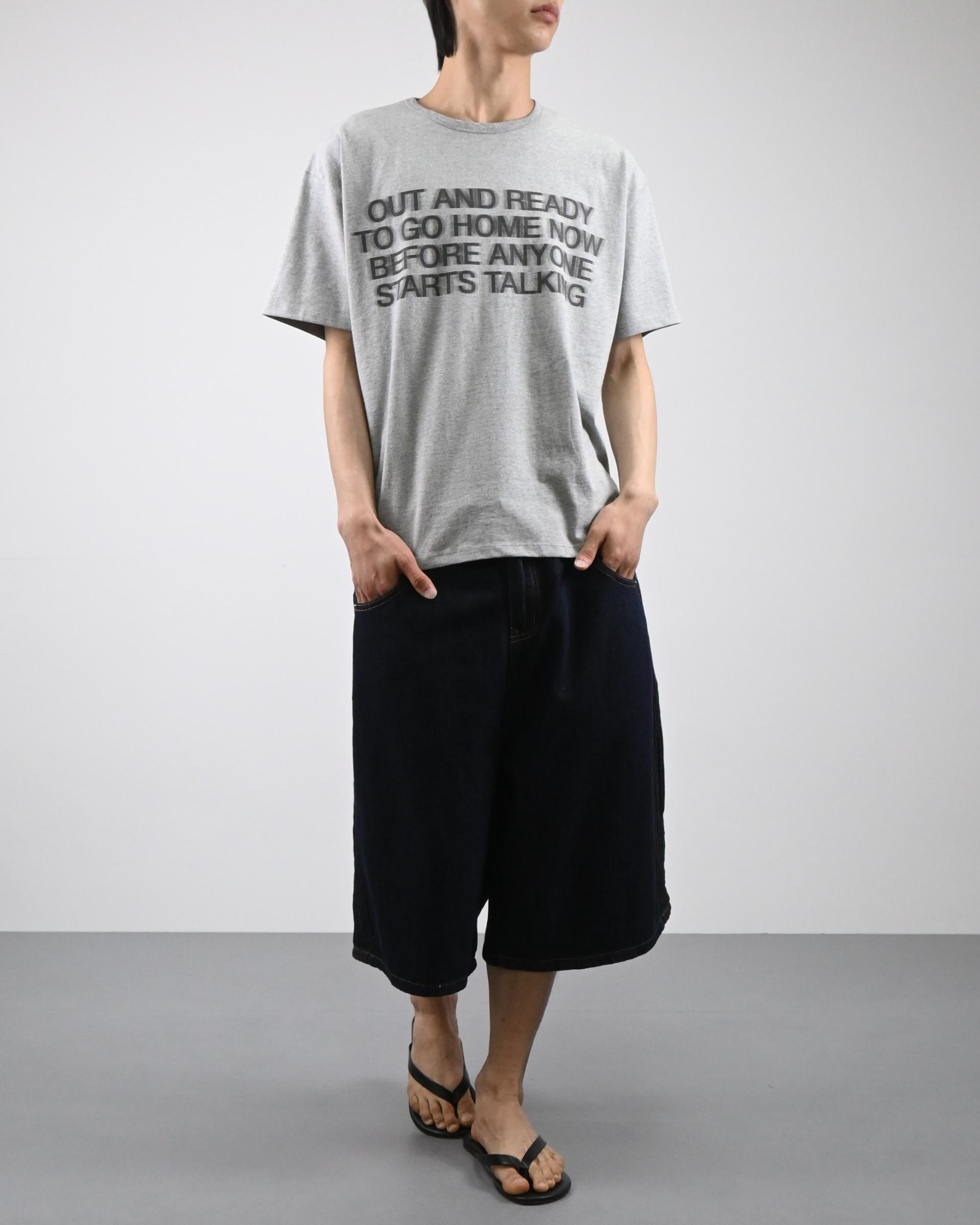 blur lettering half t-shirt