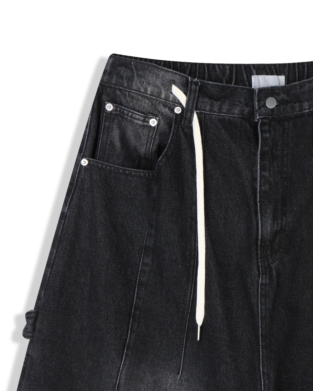 ash washed carpenter balloon denim pants