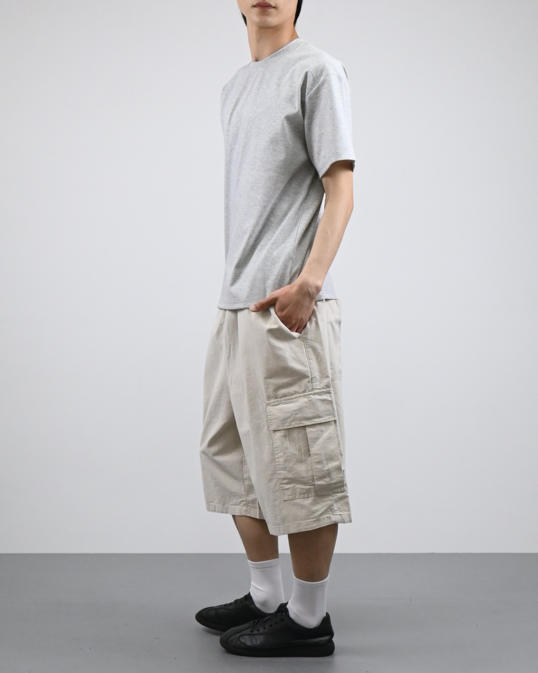 front shoulder line half t-shirt
