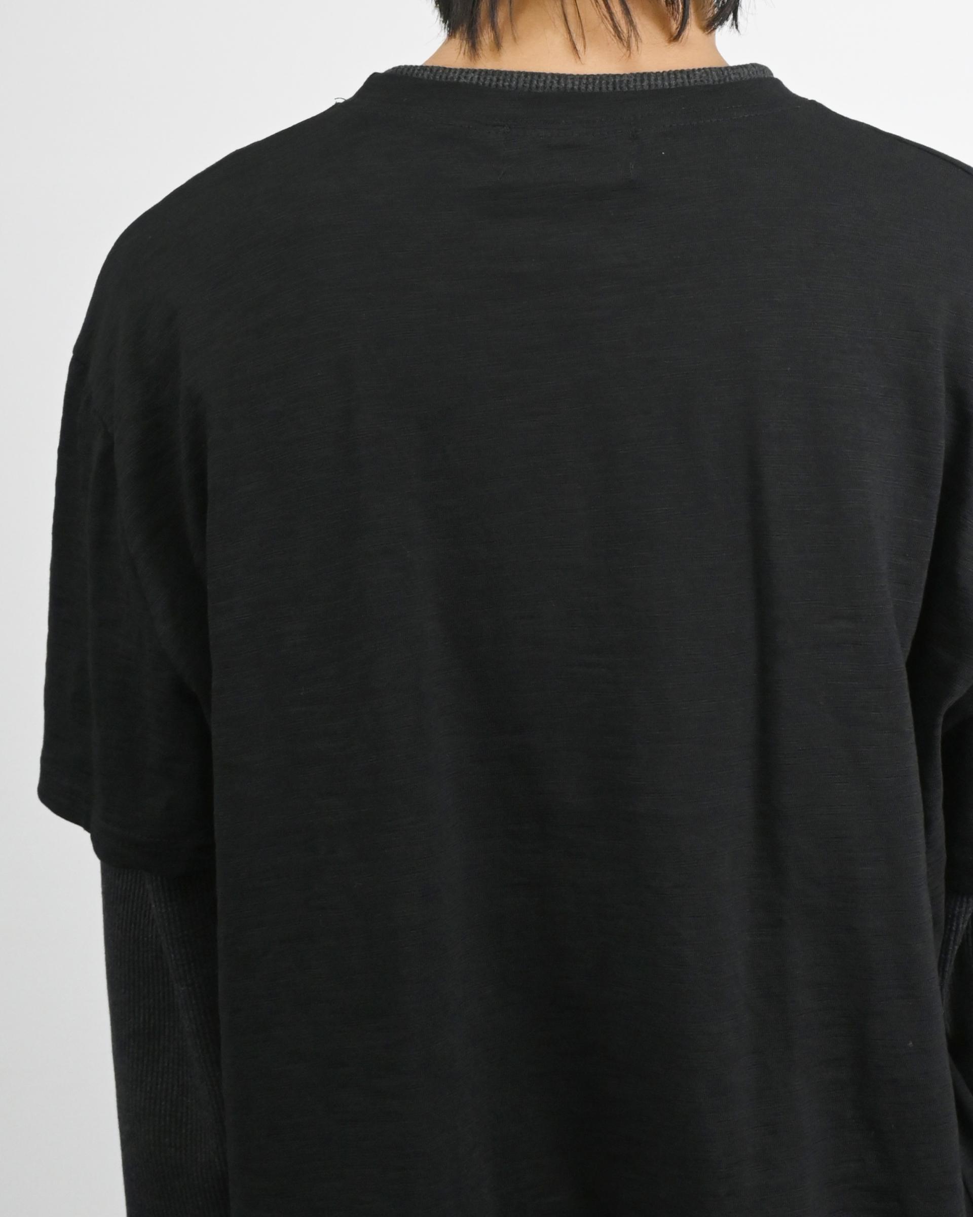 slub waffle layered t-shirt