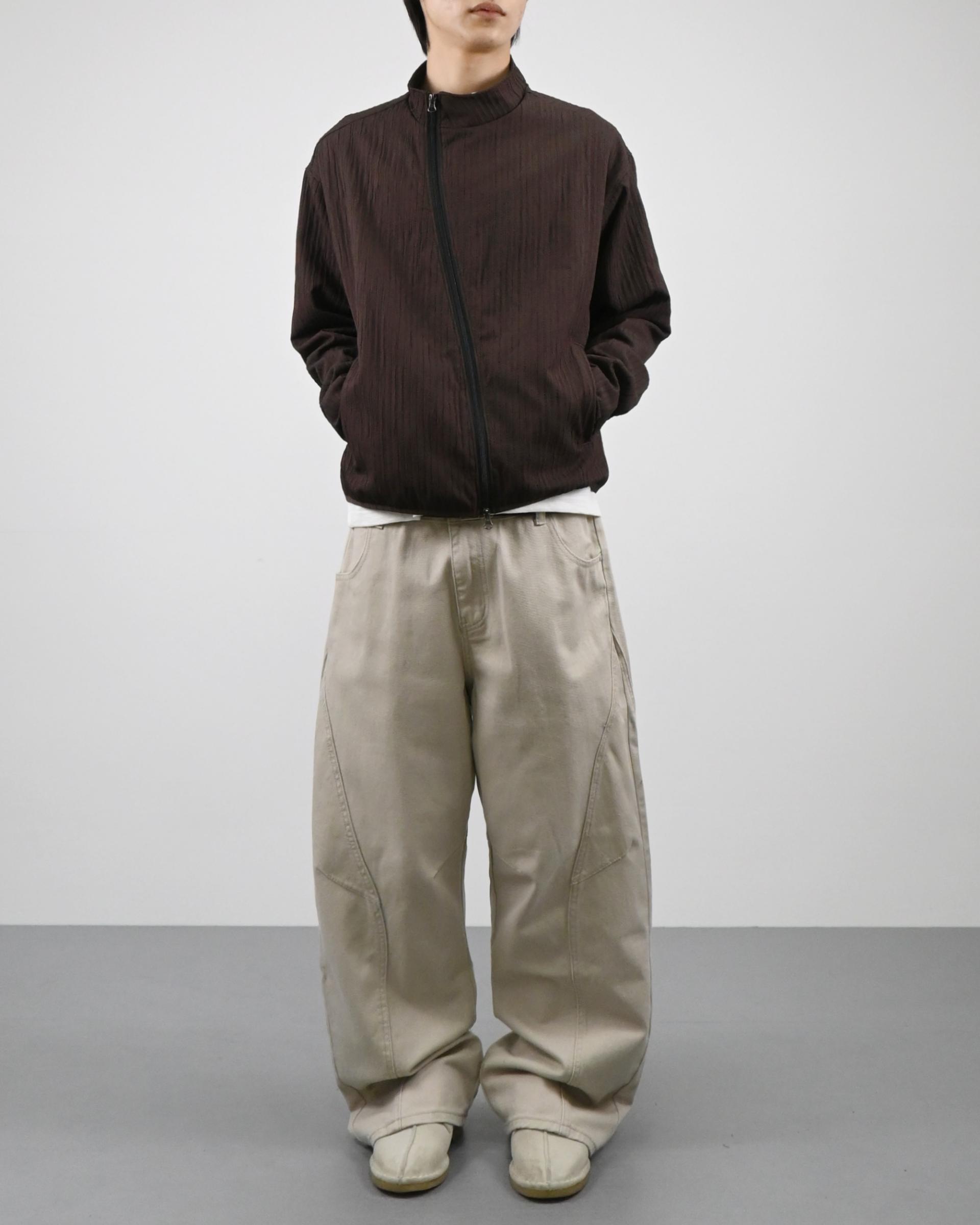 compose pleats diagonal zip-up
