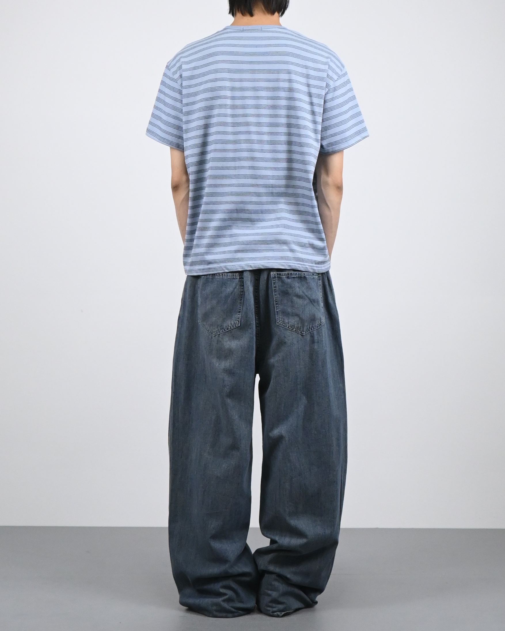 straight linen denim pants